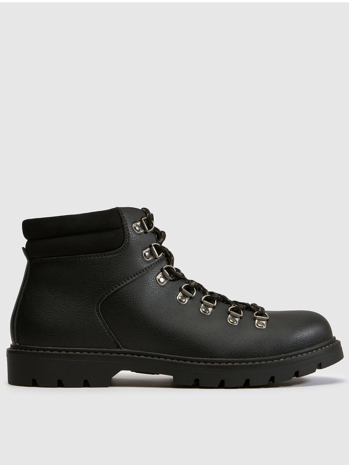 Image 1 of 4 of Schuh Mens Greg Lace-Up Padded Collar Hiker Boots - Black