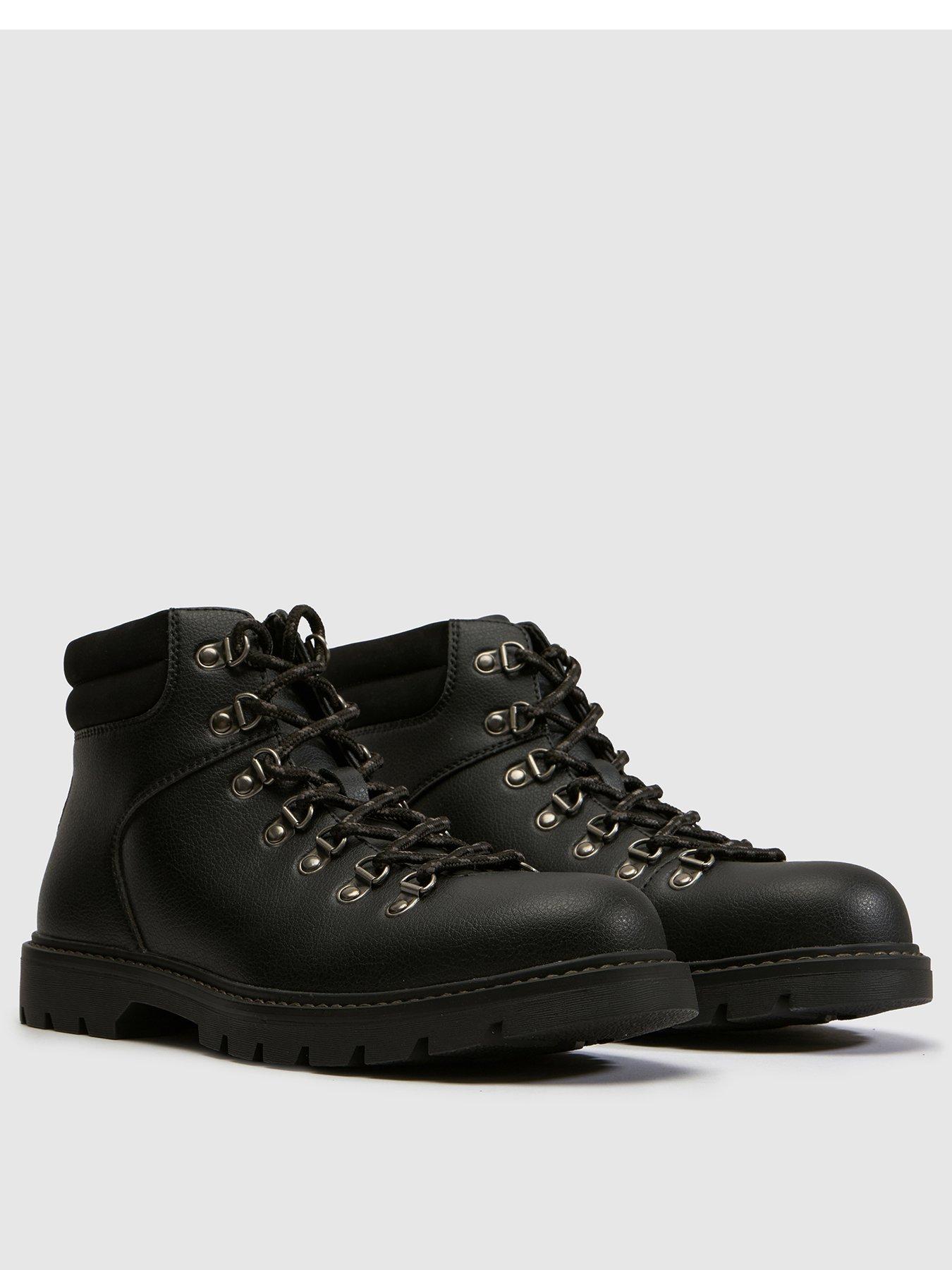 Image 2 of 4 of Schuh Mens Greg Lace-Up Padded Collar Hiker Boots - Black
