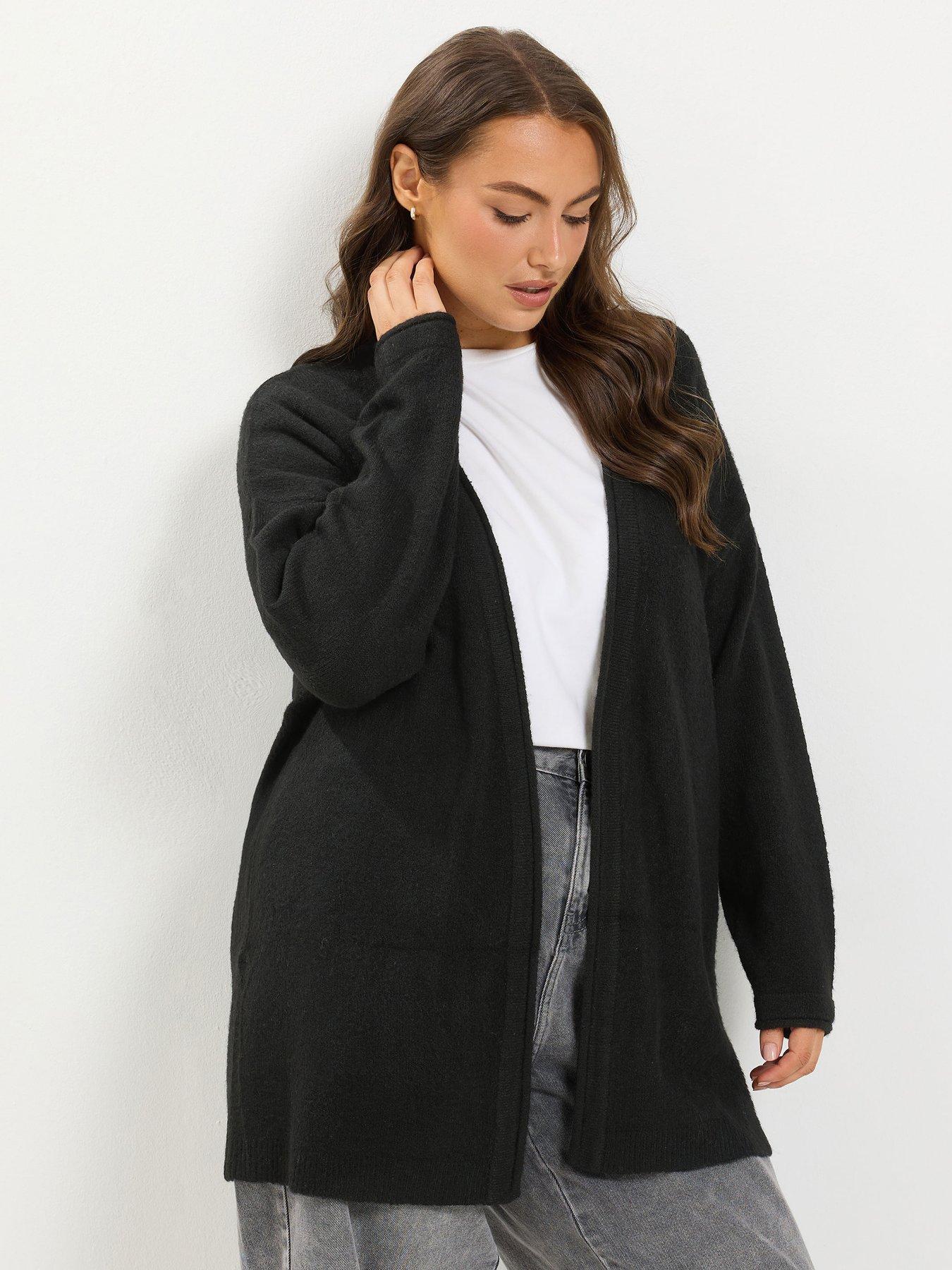 Image 1 of 4 of Yours Curve Soft Touch Cardigan - Black