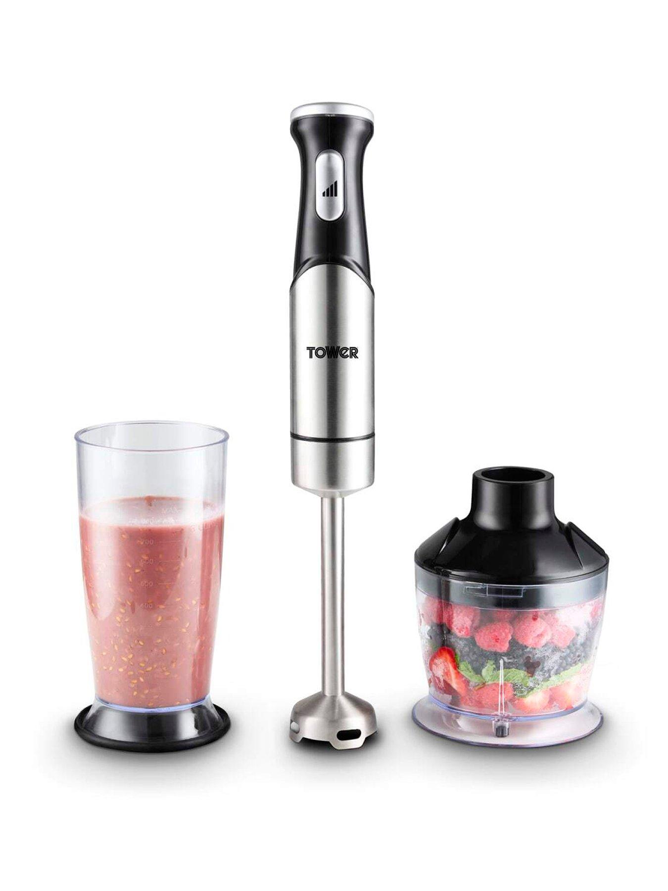 Tower 3-in-1 Hand Blender & 800ml Beaker, 1200W, Stainless Steel