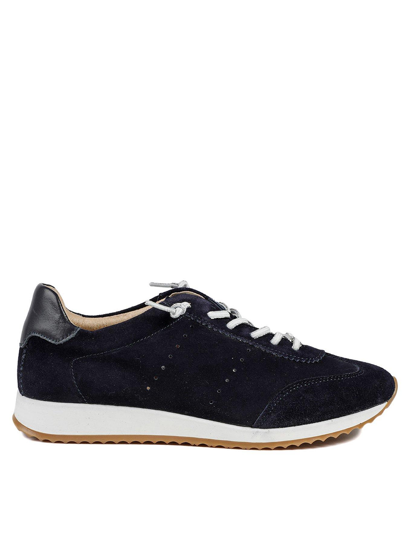 Image 1 of 6 of Jones Bootmaker Aleyna Lace Up Trainer - Navy Suede