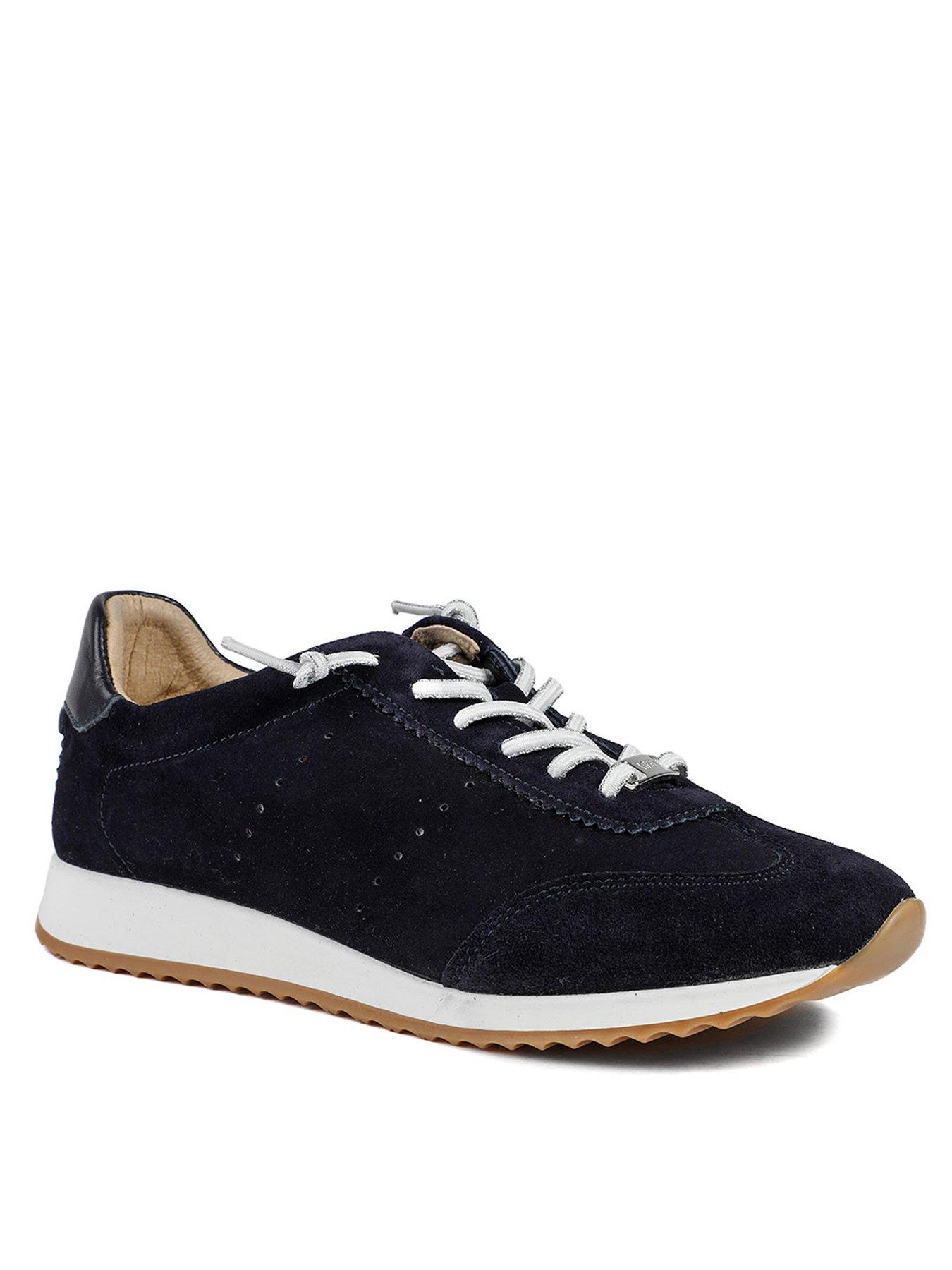 Image 2 of 6 of Jones Bootmaker Aleyna Lace Up Trainer - Navy Suede