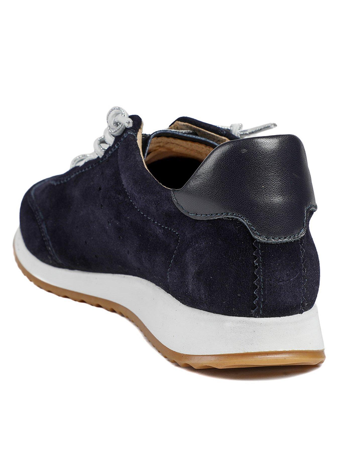 Image 3 of 6 of Jones Bootmaker Aleyna Lace Up Trainer - Navy Suede