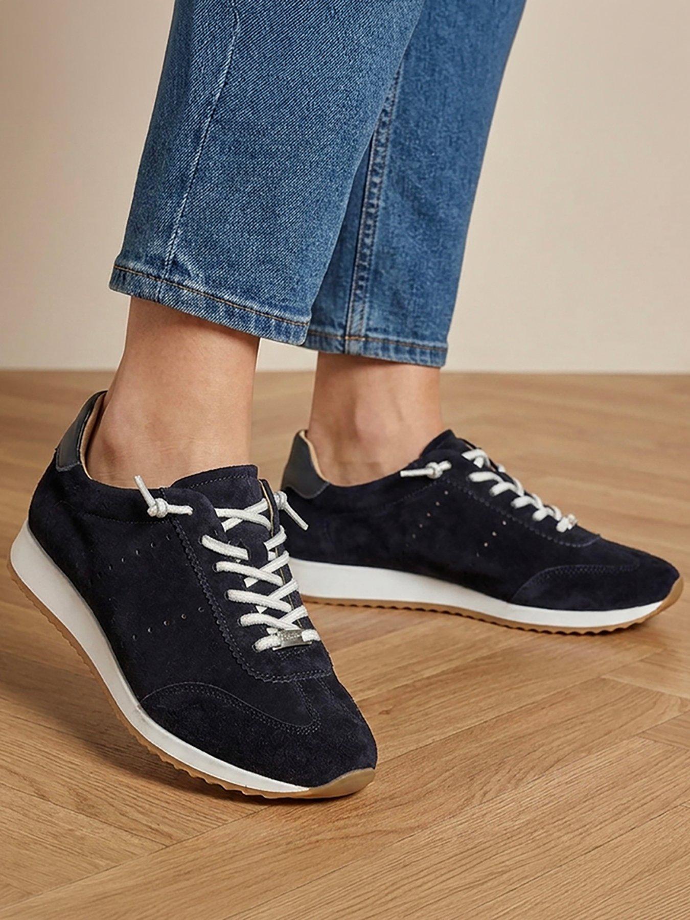 Image 6 of 6 of Jones Bootmaker Aleyna Lace Up Trainer - Navy Suede