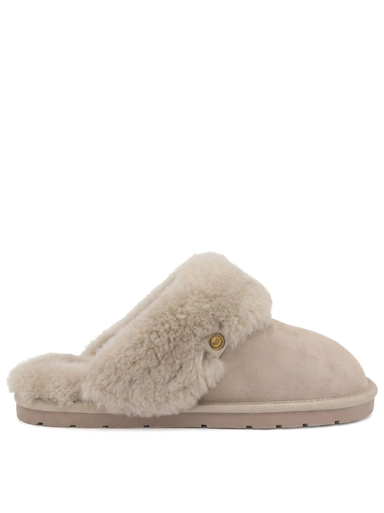 Jones Bootmaker Bella-rose Mule Slipper, Beige, Size 4, Women