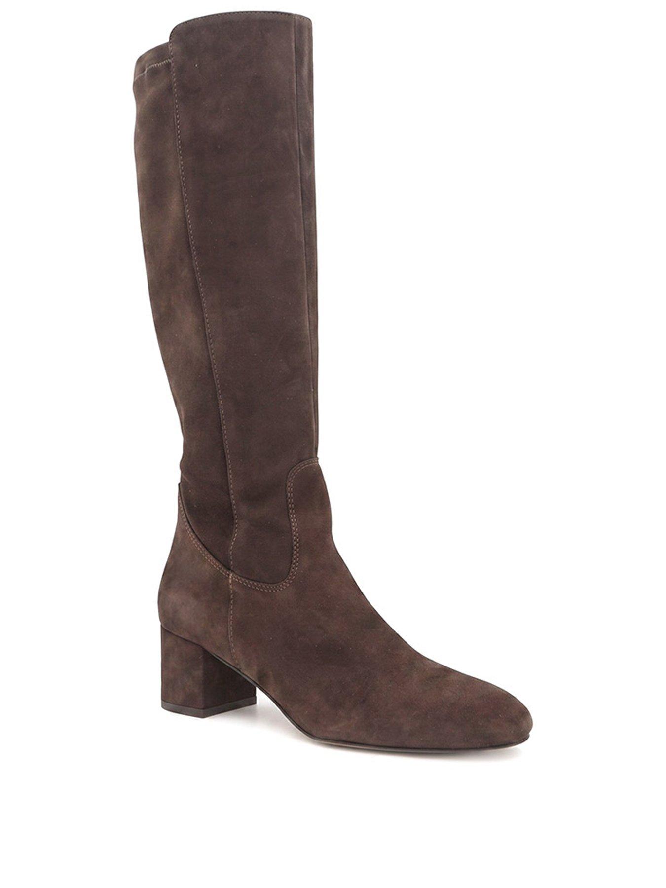 Image 2 of 6 of Jones Bootmaker Emberlywide Knee High Riding Boot - Choco Suede