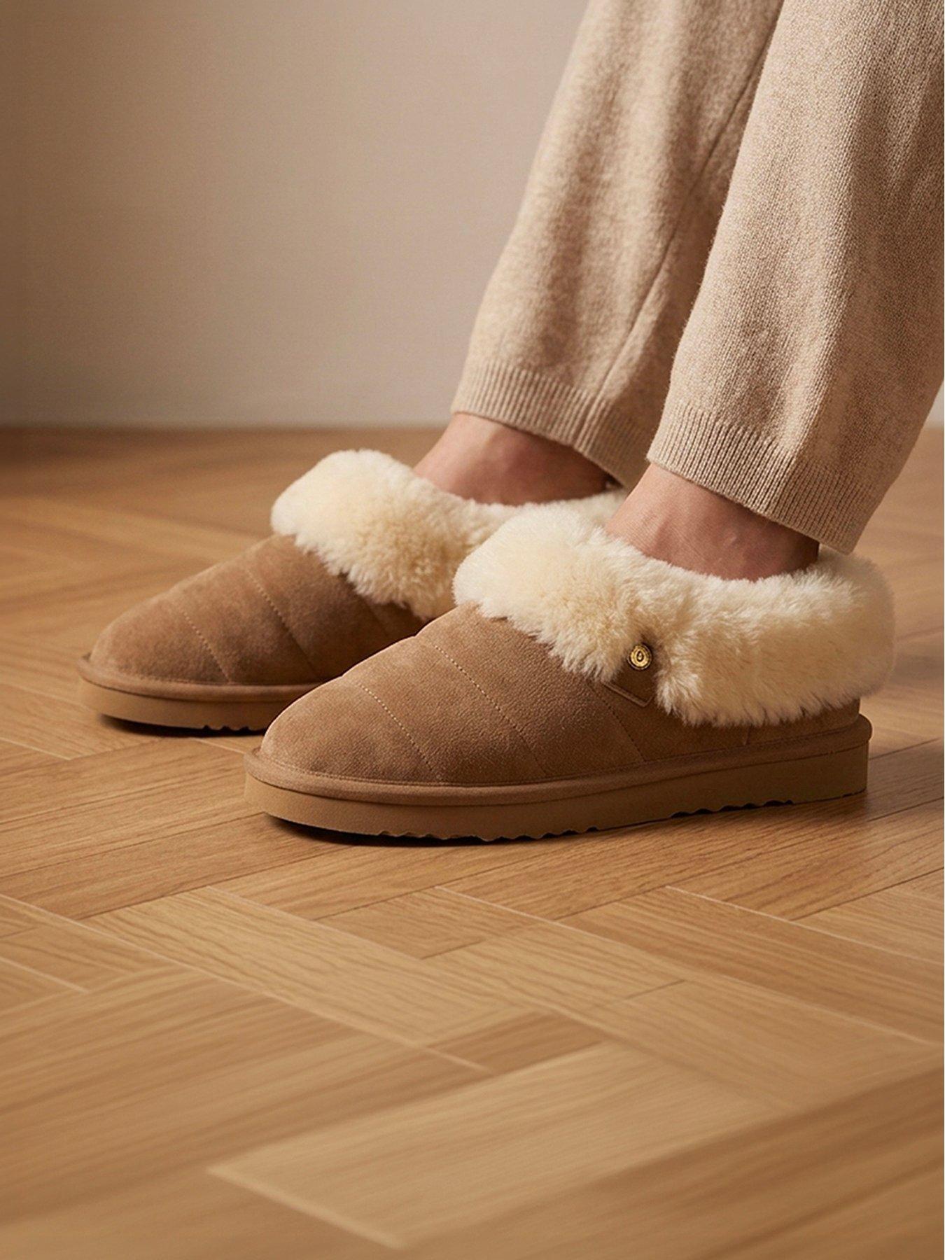 Image 6 of 6 of Jones Bootmaker Womens Fur Lined Slippers - Grey