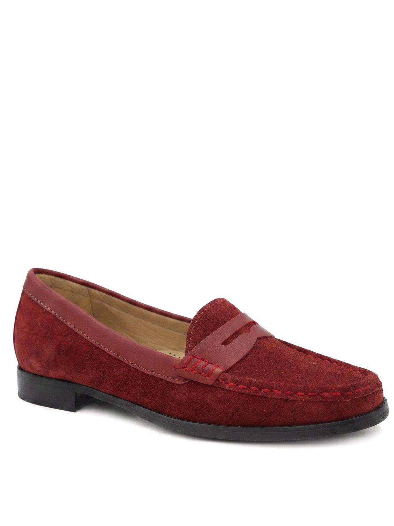Image 2 of 6 of Jones Bootmaker Tamsynwide Mocasins - Red Suede