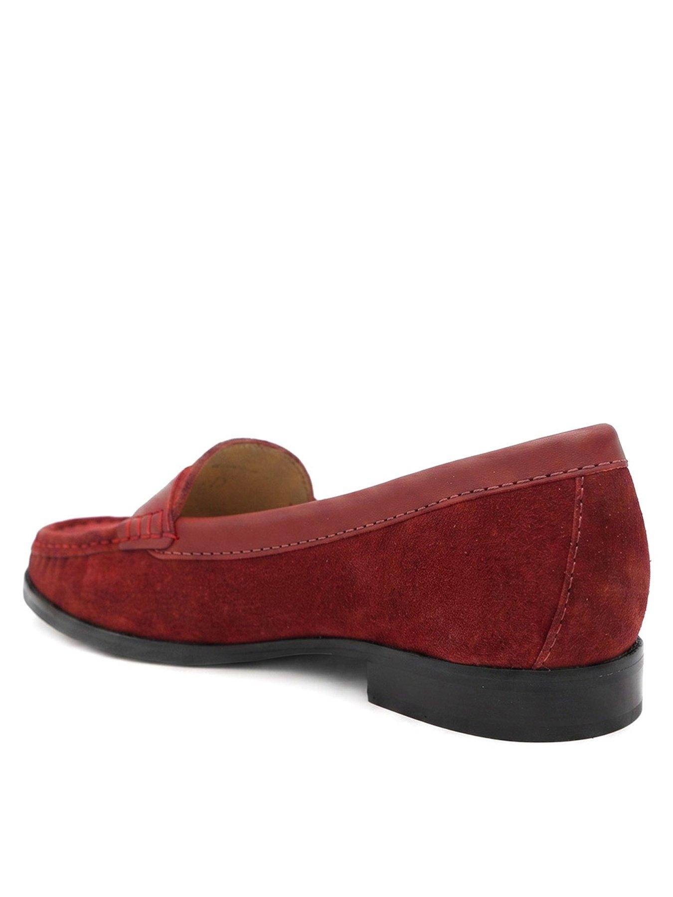 Image 3 of 6 of Jones Bootmaker Tamsynwide Mocasins - Red Suede