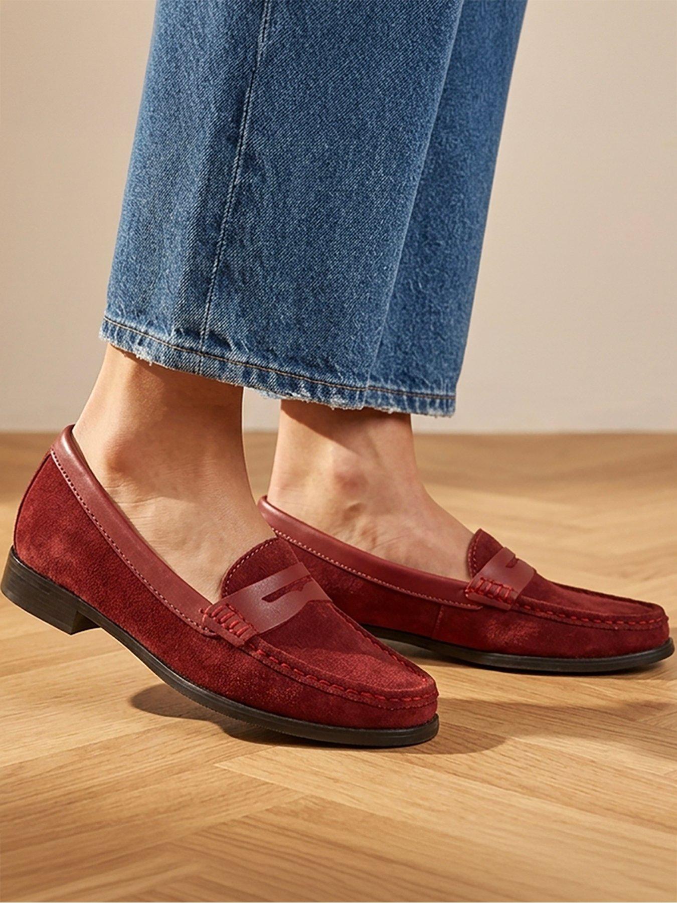 Image 6 of 6 of Jones Bootmaker Tamsynwide Mocasins - Red Suede