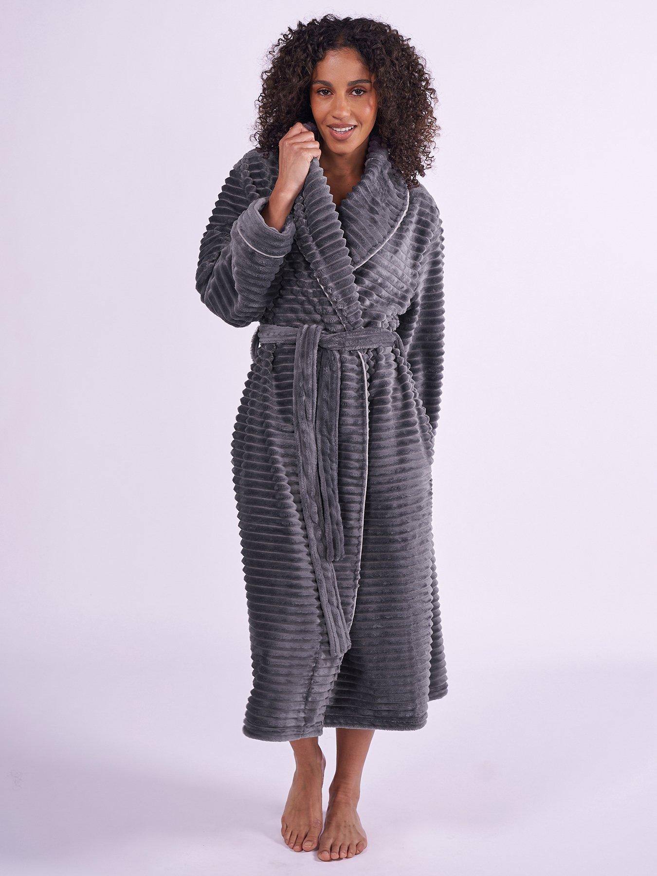 Image 1 of 3 of Cyberjammies Cosy Stripe Robe - Charcoal