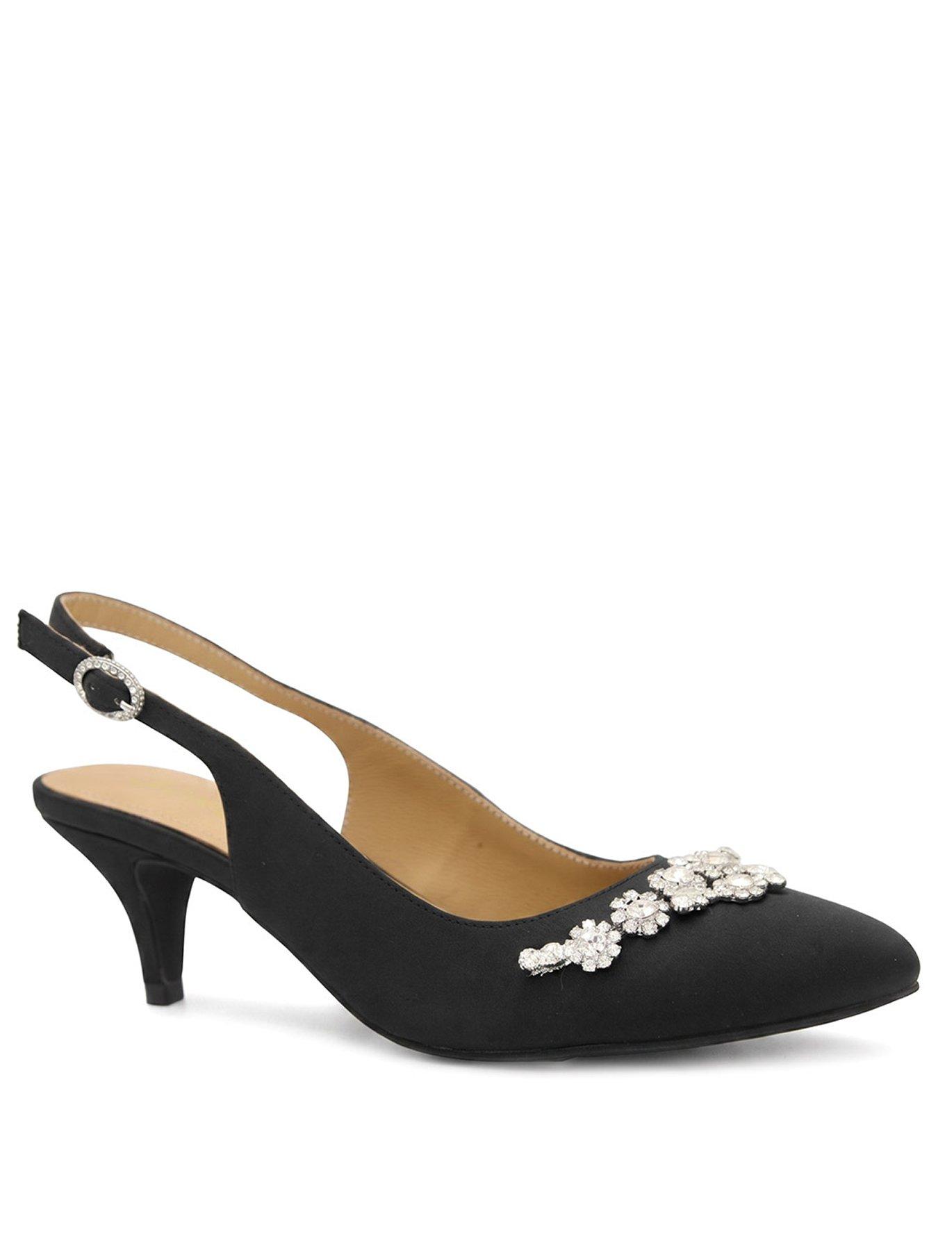 Image 2 of 6 of Jones Bootmaker Zarah Embellished Sling Back Shoes - Black