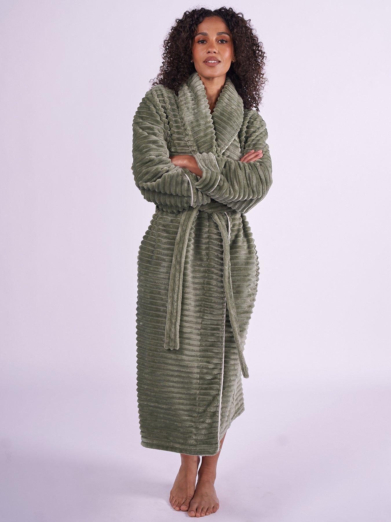 Image 1 of 5 of Cyberjammies Cosy Stripe Robe - Sage