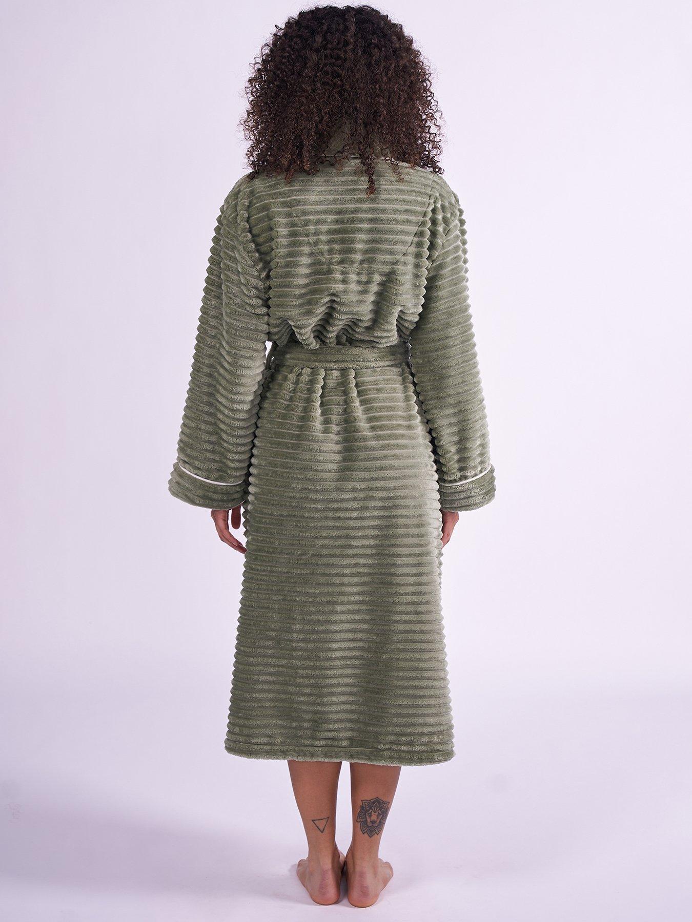 Image 2 of 5 of Cyberjammies Cosy Stripe Robe - Sage