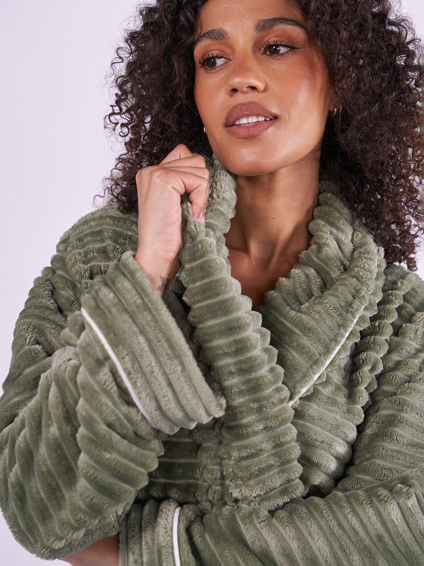 Image 3 of 5 of Cyberjammies Cosy Stripe Robe - Sage