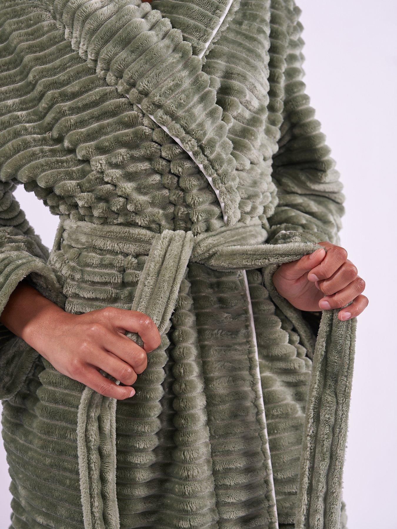 Image 4 of 5 of Cyberjammies Cosy Stripe Robe - Sage