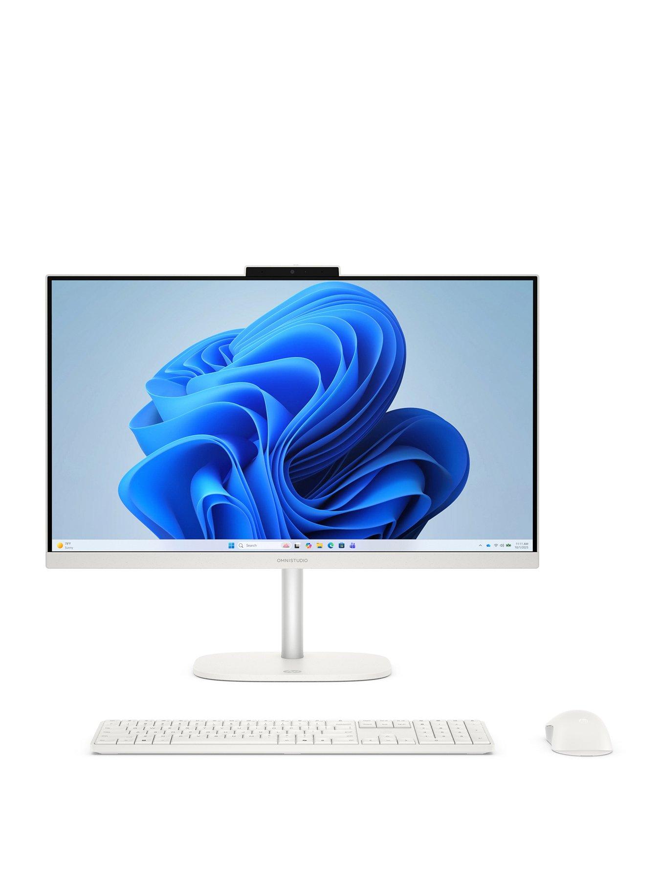 Image 1 of 7 of HP OmniStudio AiO Desktop - Intel Core 5 - 8GB RAM - 256GB SSD - 23.8in FHD IPS - White