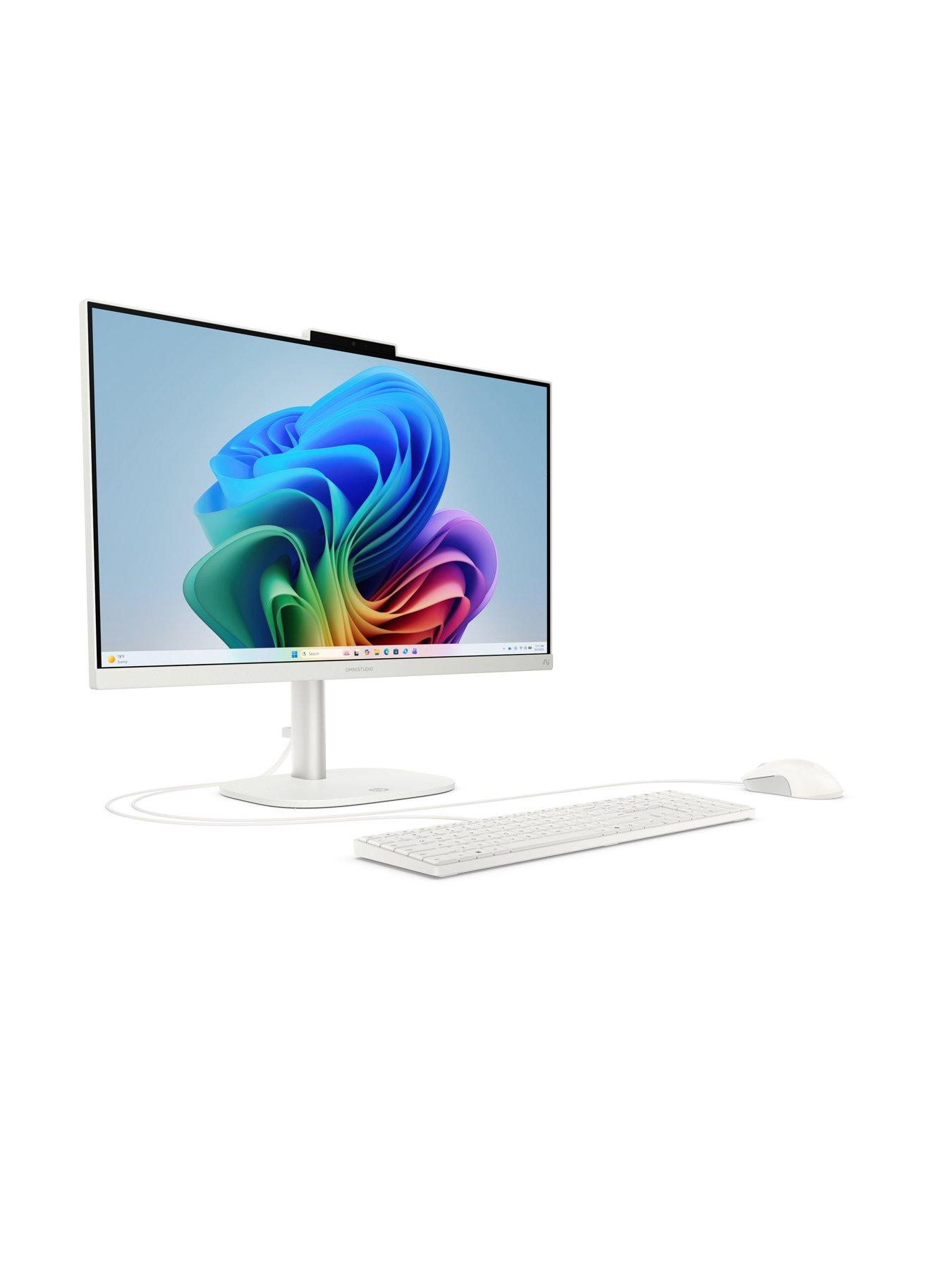 Image 2 of 6 of HP OmniStudio NG AI AiO Desktop PC - Copilot+ PC - AMD Ryzen AI 7, 16GB RAM, 256GB SSD, 23.8in, FHD IPS, White