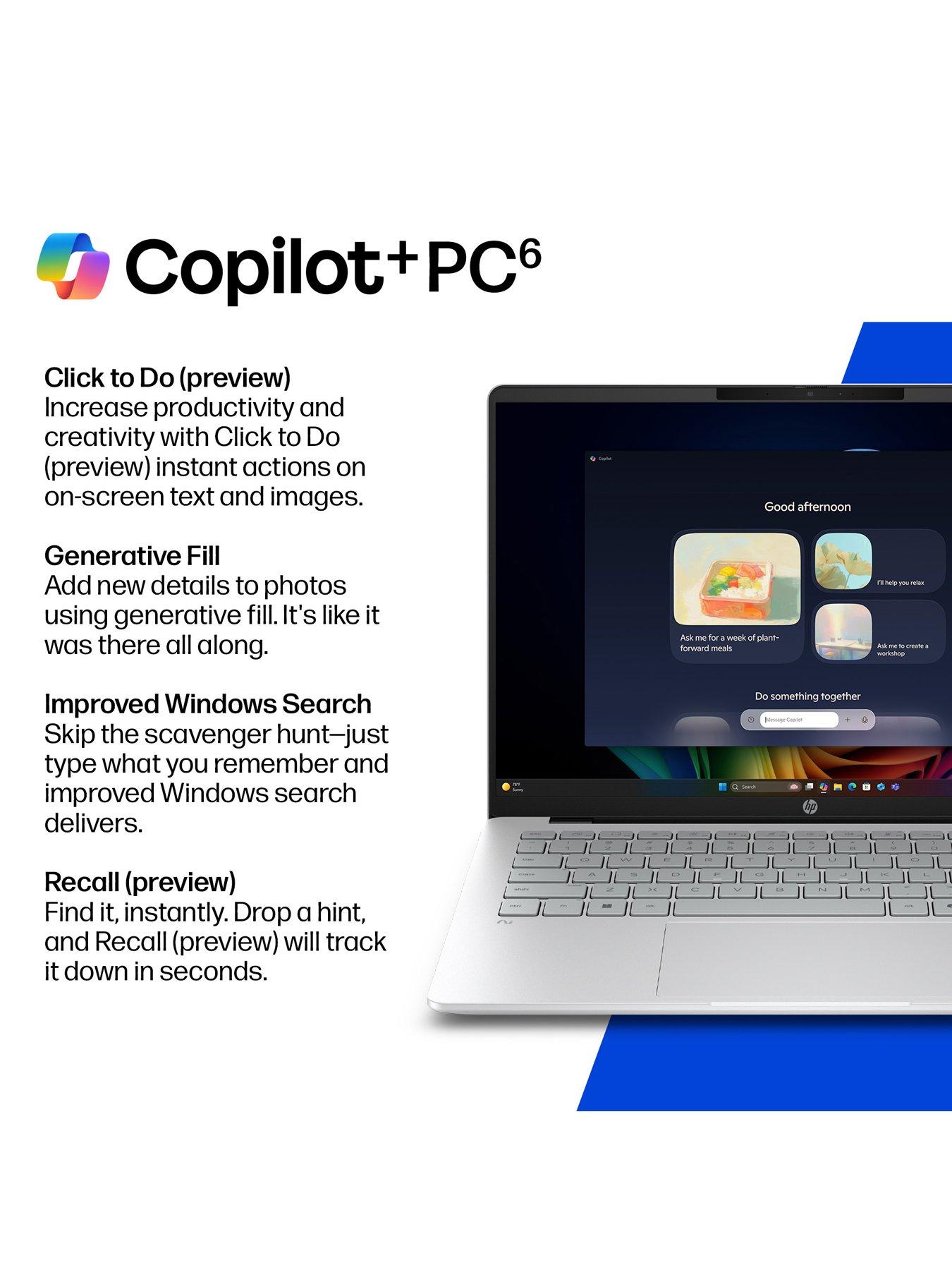Image 7 of 8 of HP OmniBook 5 NG AI PC - Copilot+ PC - AMD Ryzen AI 5 - 16GB RAM - 512GB SSD - 14in 2K OLED - Silver - No Power Adaptor Included