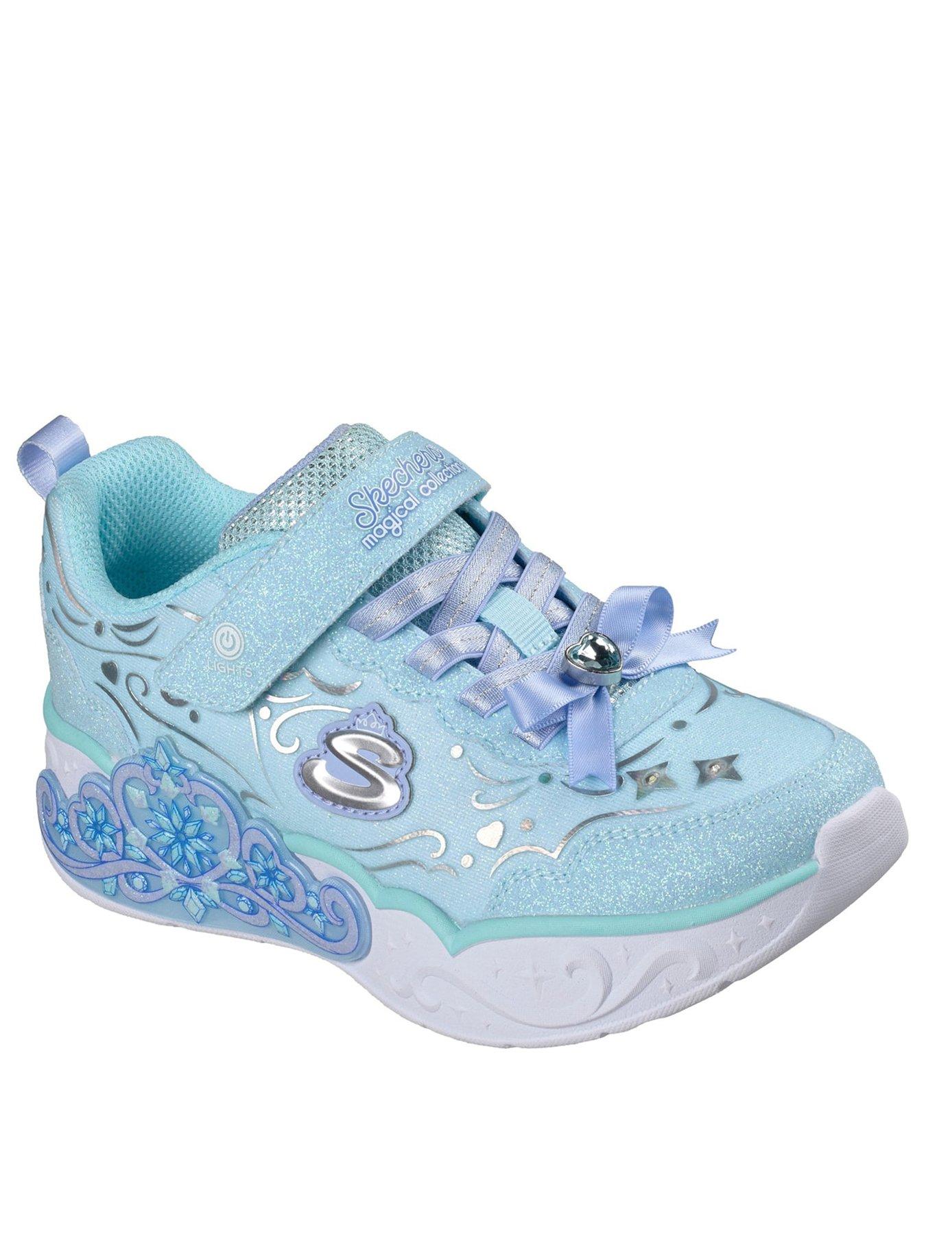Image 2 of 5 of Skechers Girls' Princess Steps Tiara Theme Hook-and-Loop Trainers - Blue