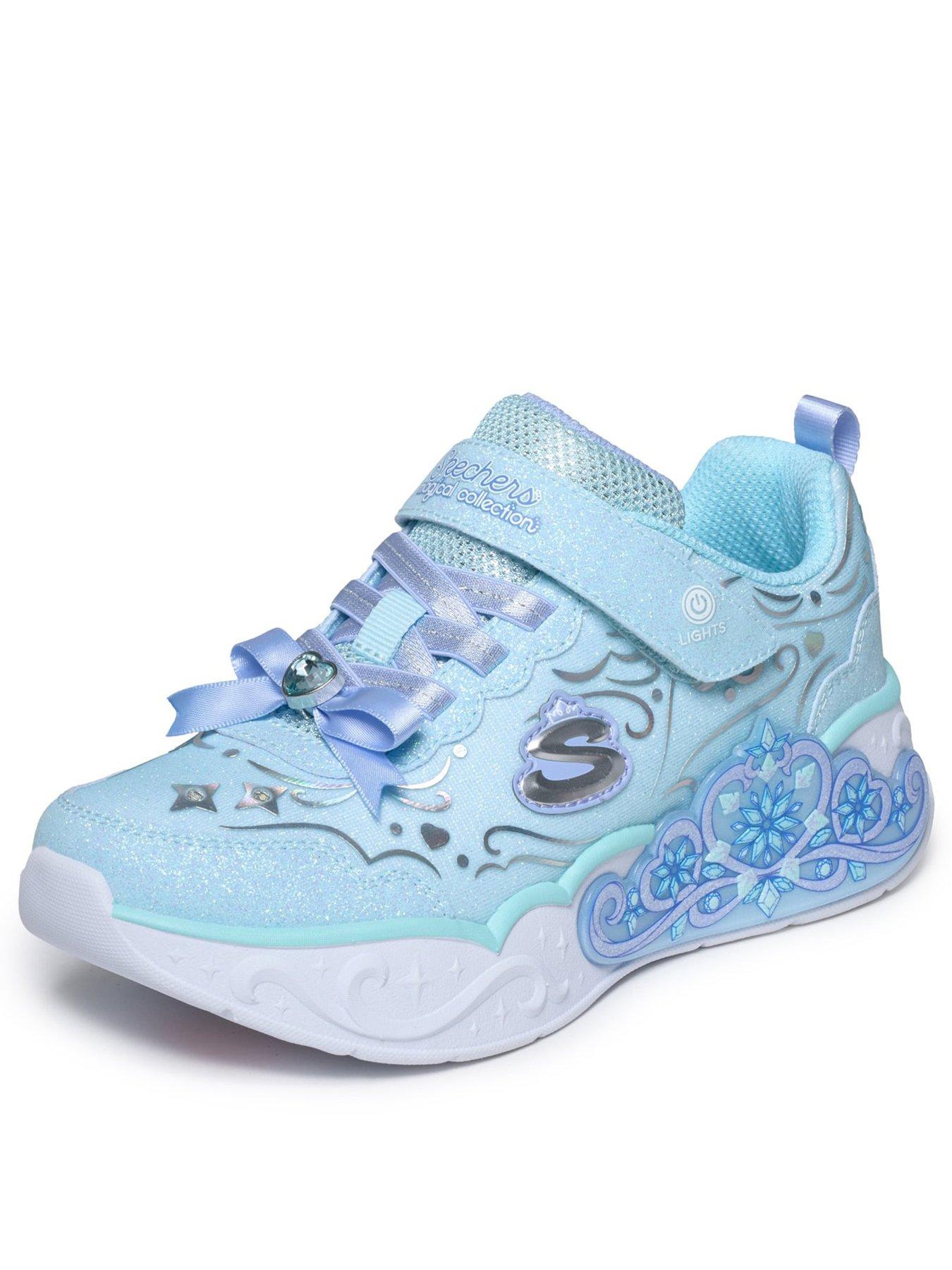 Image 3 of 5 of Skechers Girls' Princess Steps Tiara Theme Hook-and-Loop Trainers - Blue