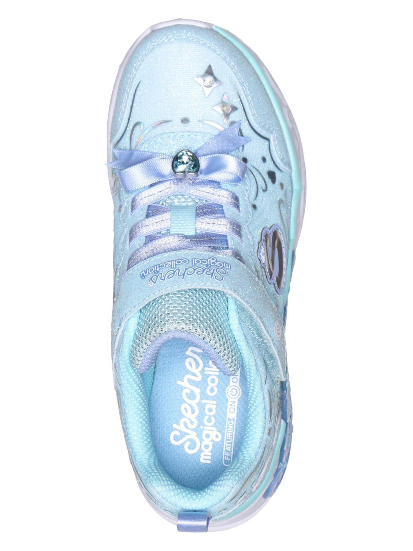 Image 4 of 5 of Skechers Girls' Princess Steps Tiara Theme Hook-and-Loop Trainers - Blue