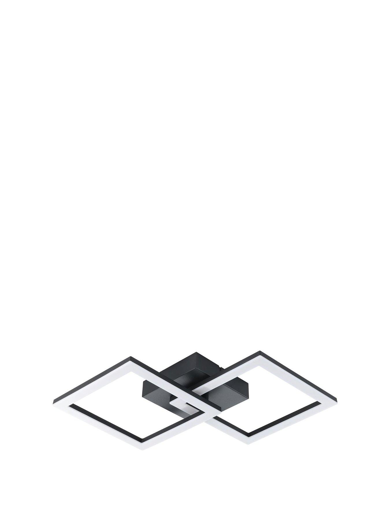 Image 2 of 4 of Eglo Basic Palmaves-E Black Steel & Plastic LED Ceiling Light, 4000K
