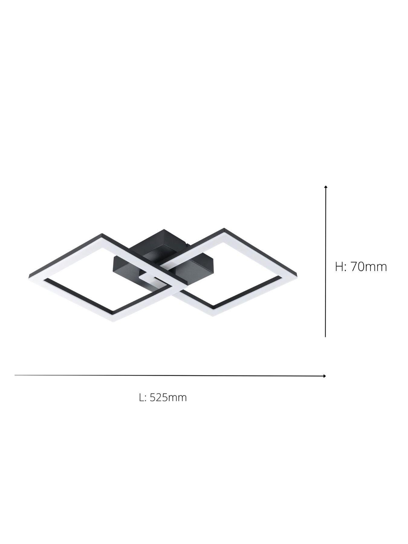 Image 3 of 4 of Eglo Basic Palmaves-E Black Steel & Plastic LED Ceiling Light, 4000K