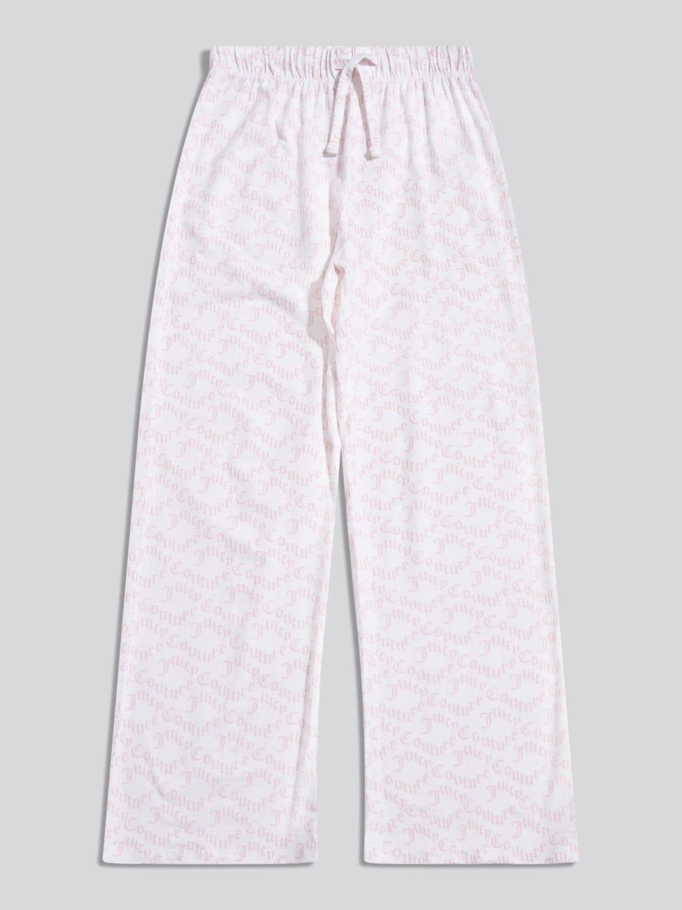 Image 4 of 4 of Juicy Couture Girls Ribbed Wide Leg Pyjamas - Pink