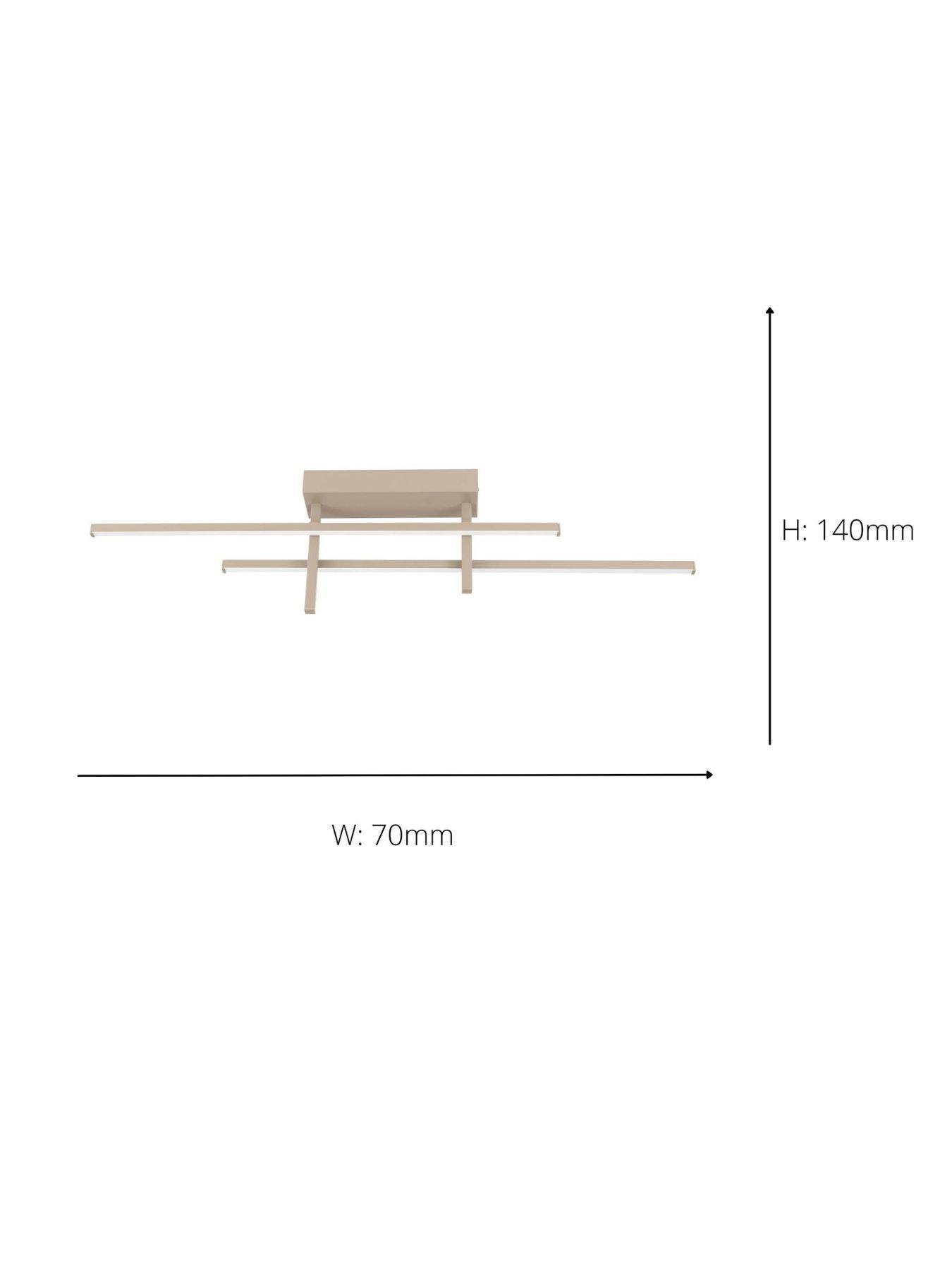 Image 3 of 4 of Eglo EGLO Trepiliano Aluminium &amp; Steel Modern LED Linear Ceiling Light, Sandy