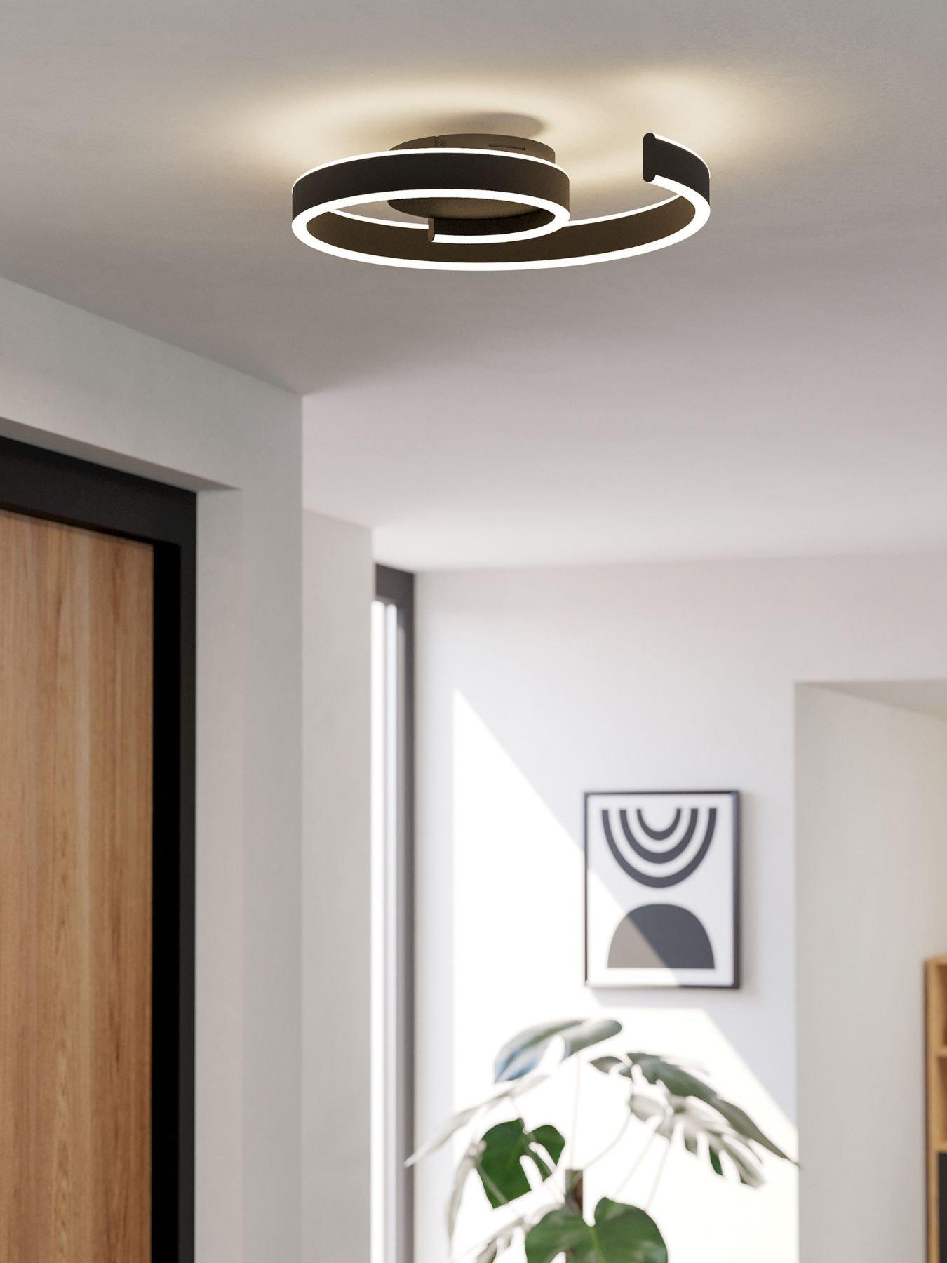 Image 1 of 5 of Eglo Andabaia-Z Smart Control Aluminium & Steel LED Tuneable White Modern Ceiling Light, Black