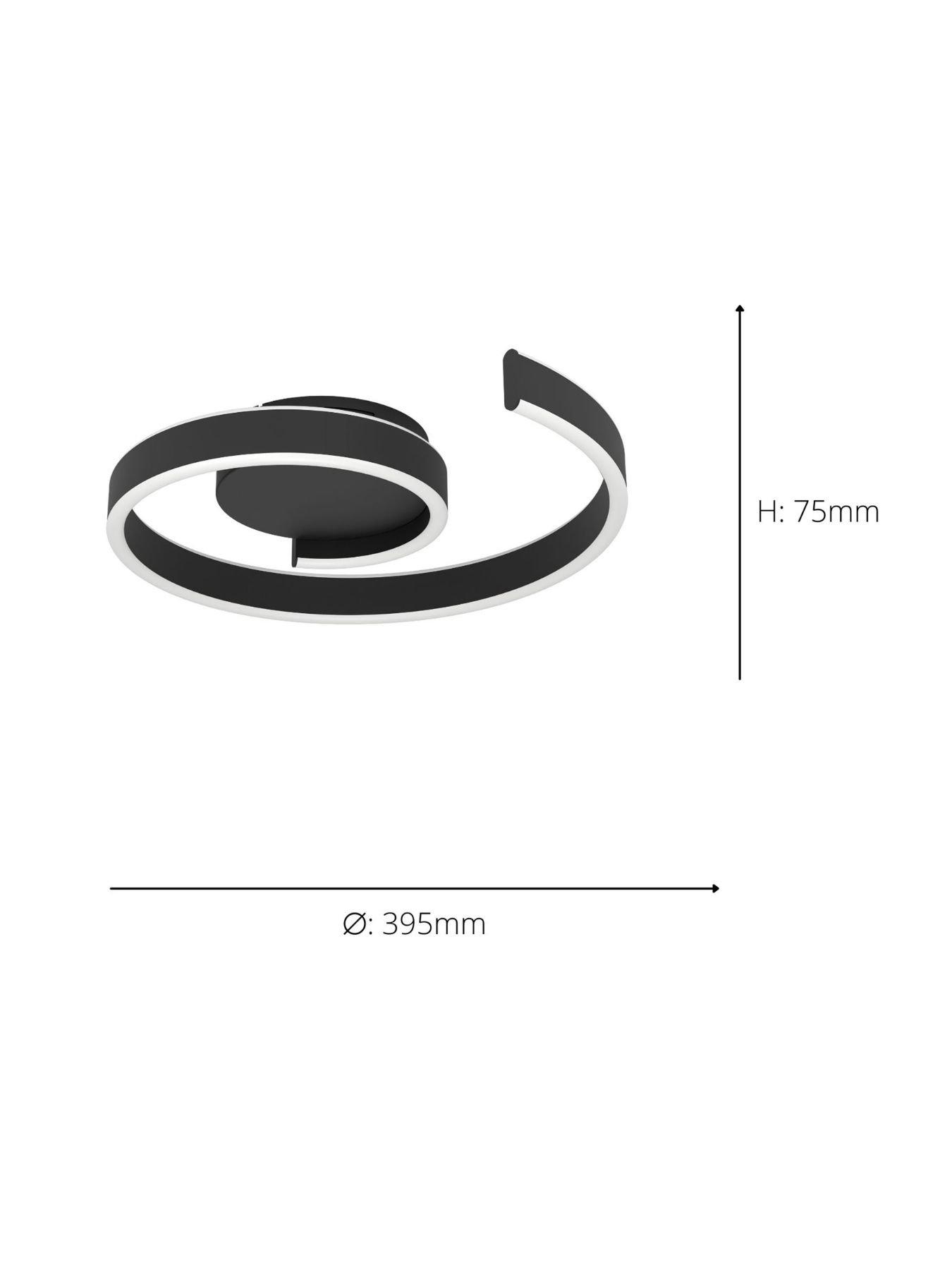 Image 4 of 5 of Eglo Andabaia-Z Smart Control Aluminium & Steel LED Tuneable White Modern Ceiling Light, Black