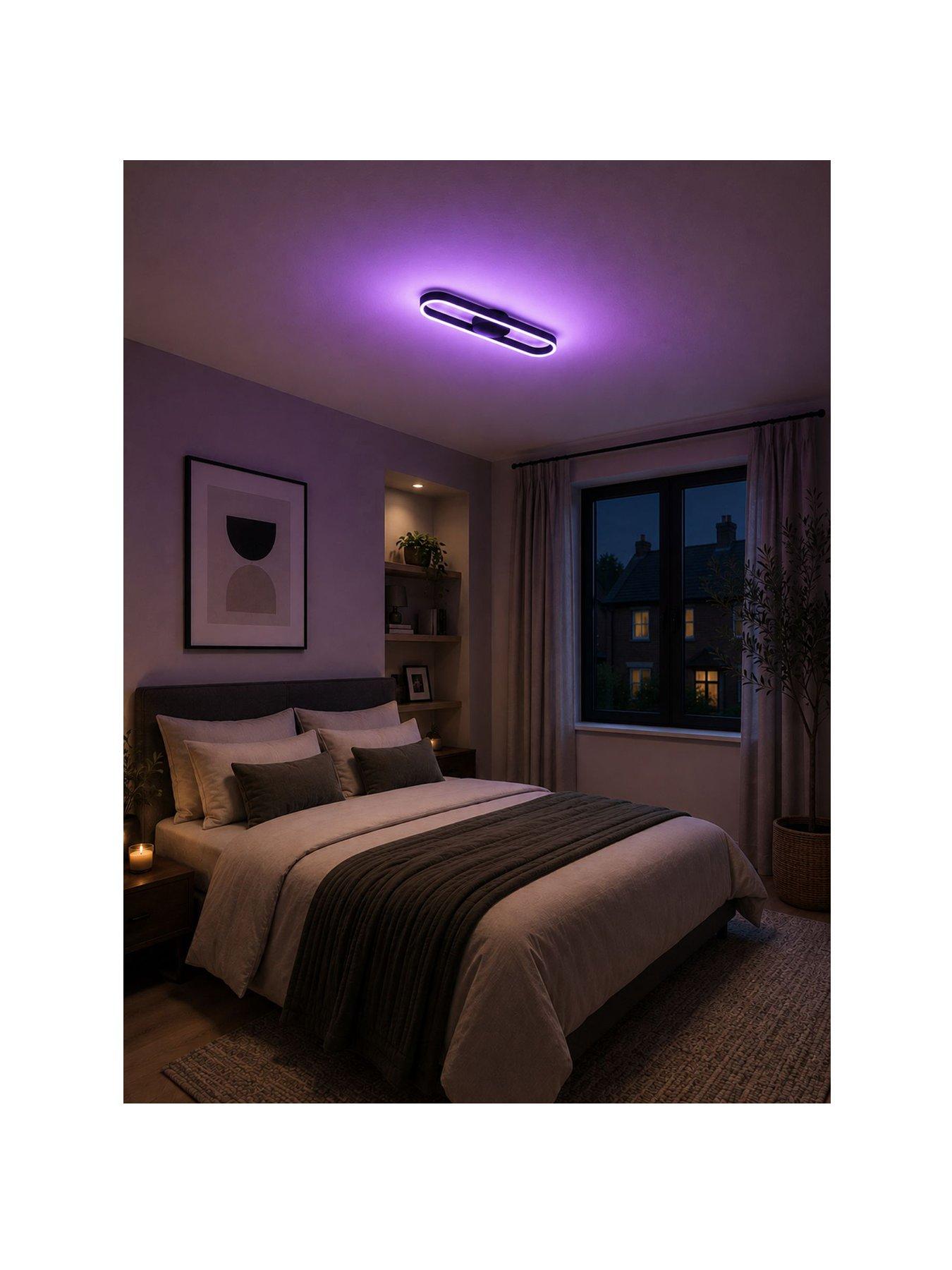 Image 2 of 5 of Eglo Amandolo LED Wall &amp; Ceiling Light, Black, 67cm