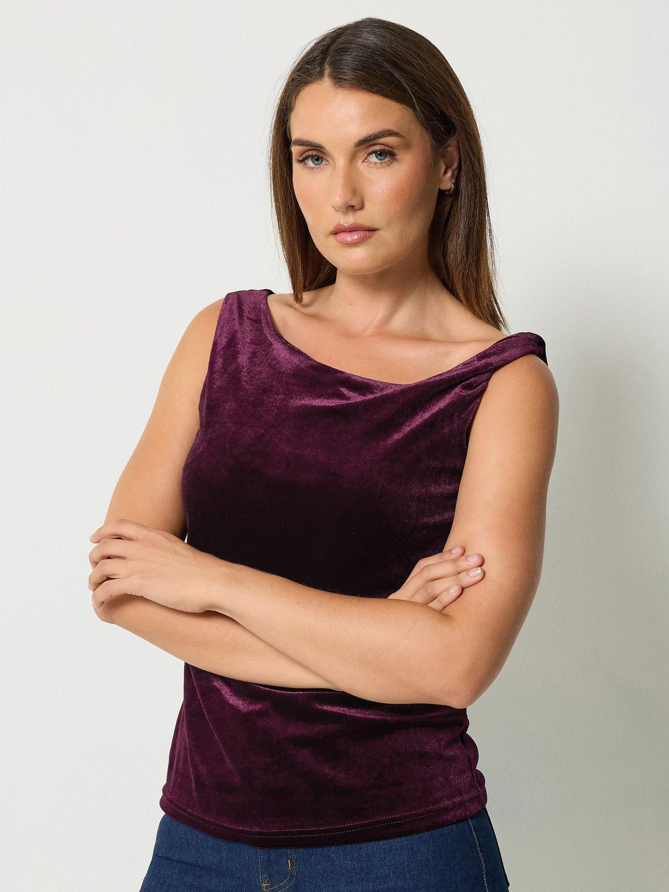 Image 1 of 4 of Long Tall Sally Tall Velvet Twist Cowl Top