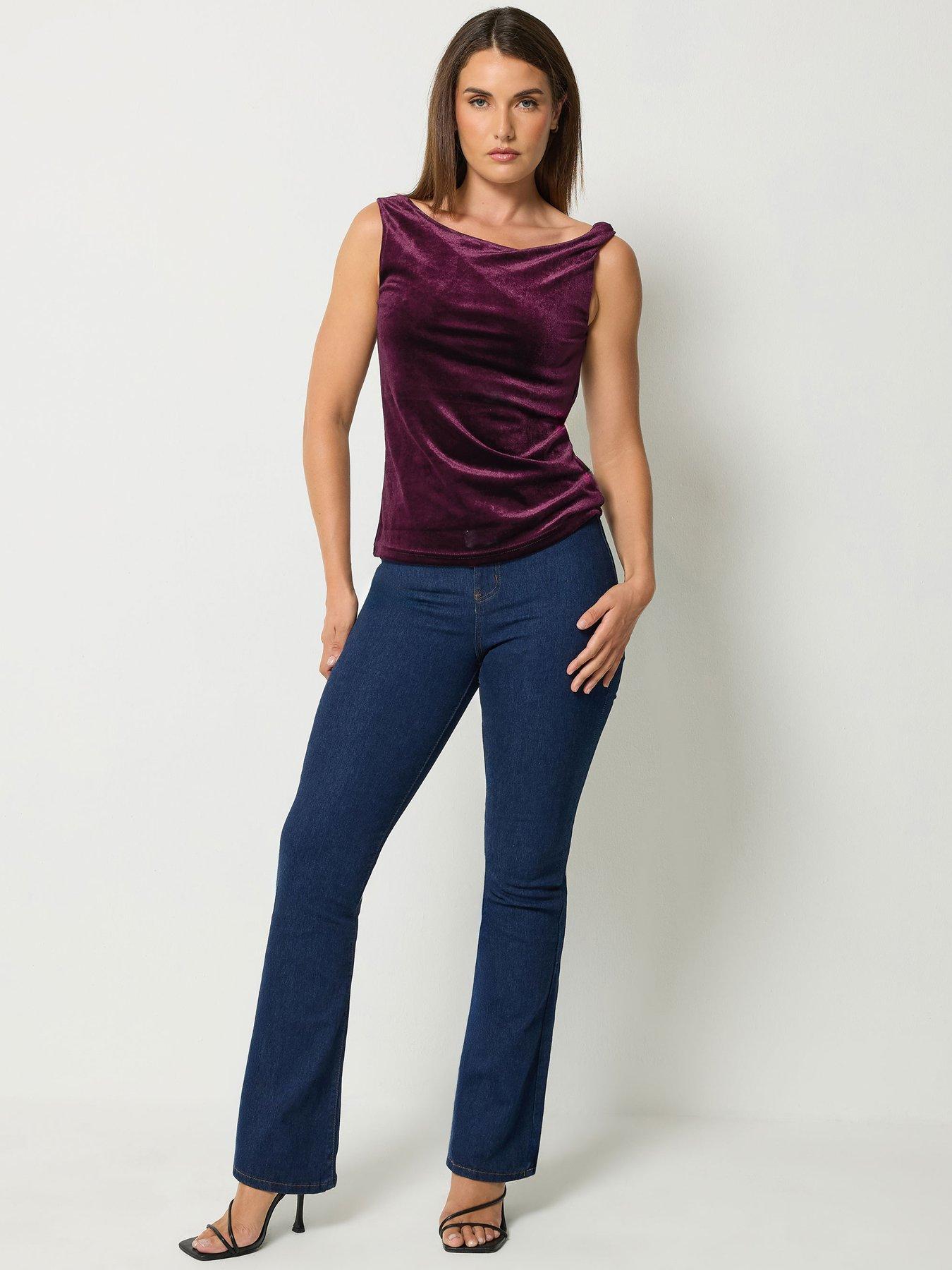 Image 3 of 4 of Long Tall Sally Tall Velvet Twist Cowl Top