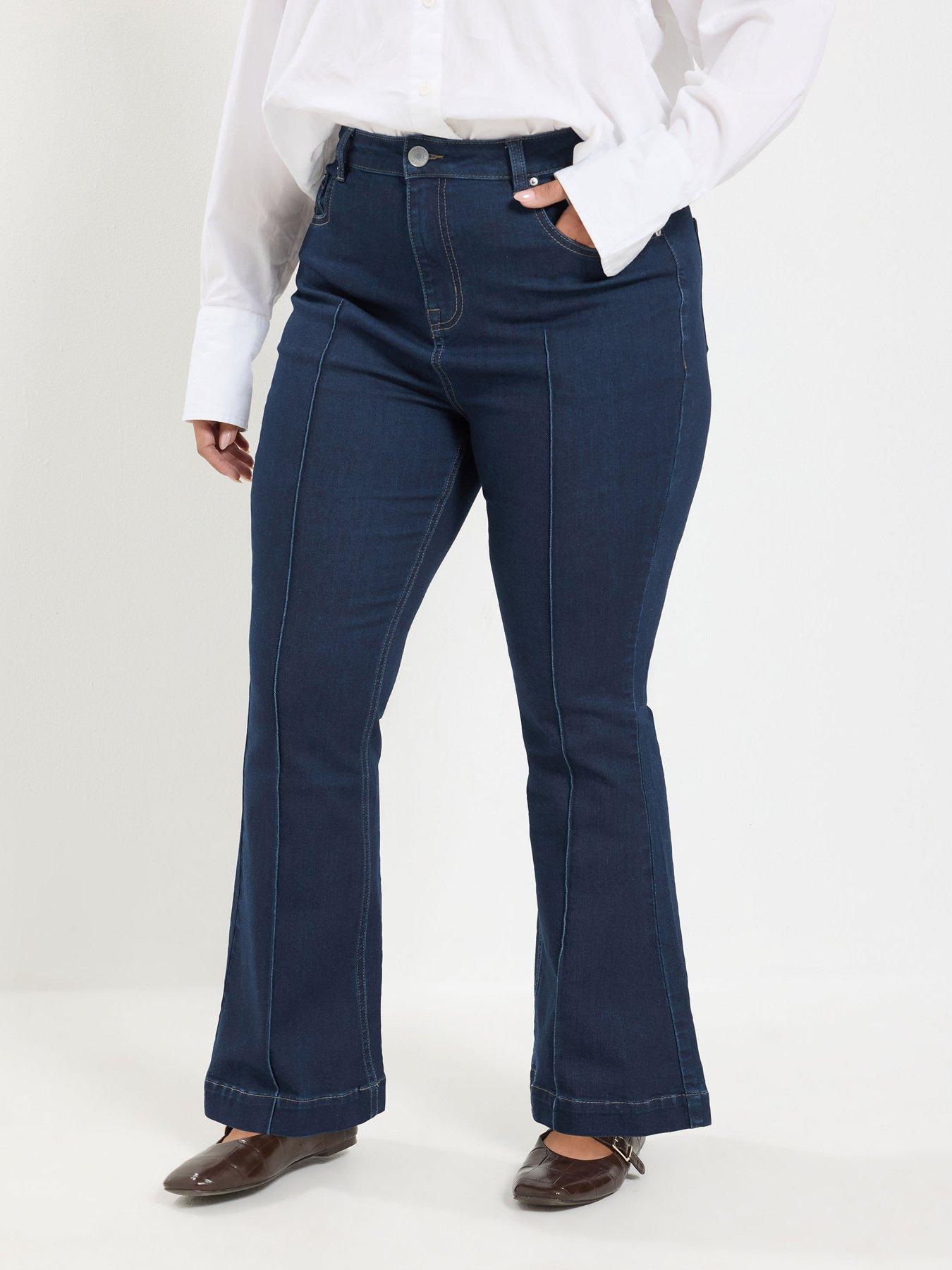 Yours Curve Pintuck Flare Jean 30"