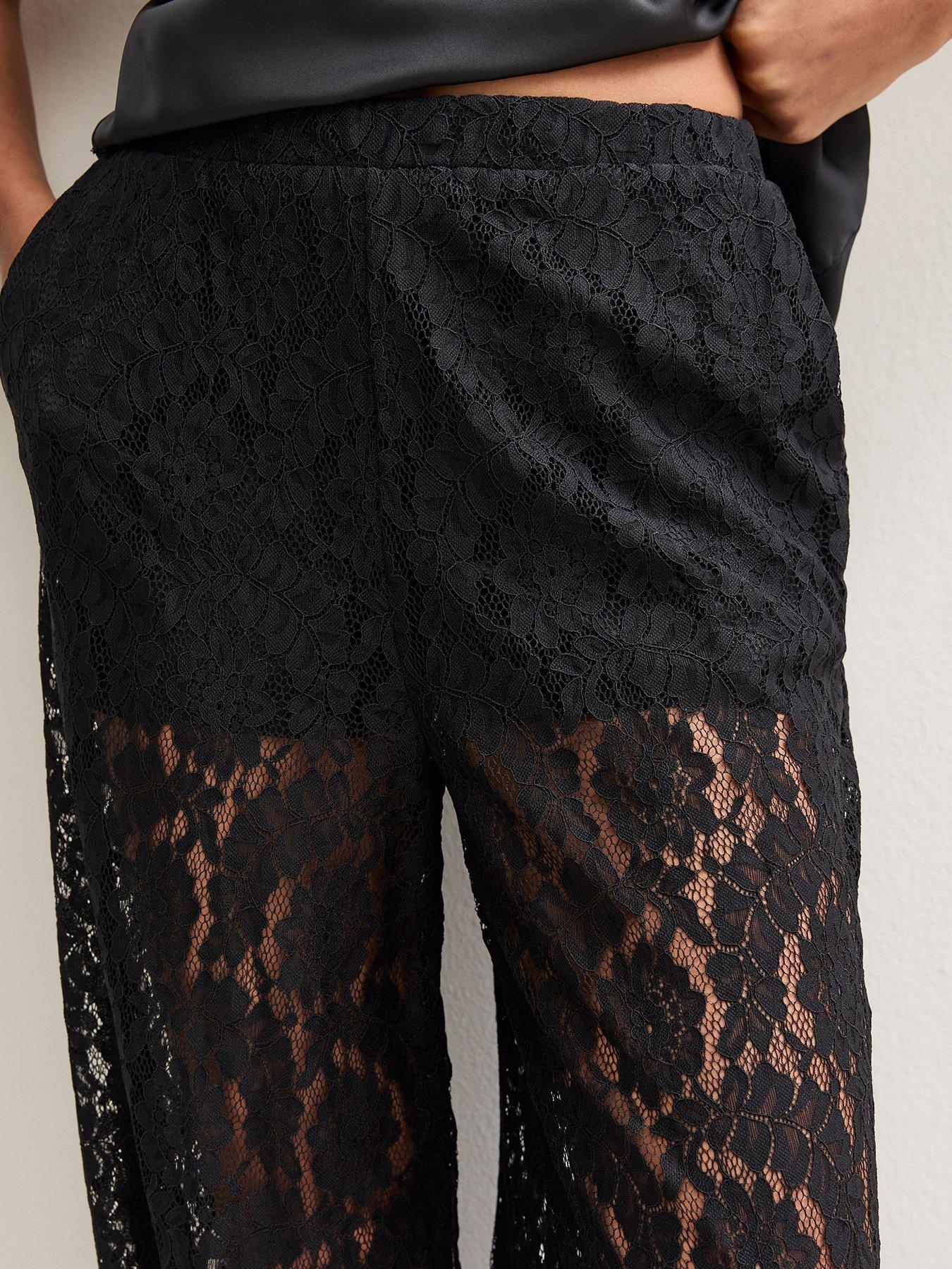 Image 5 of 6 of New Look Womens Stretch Lined Lace Cuffed Trousers - Black