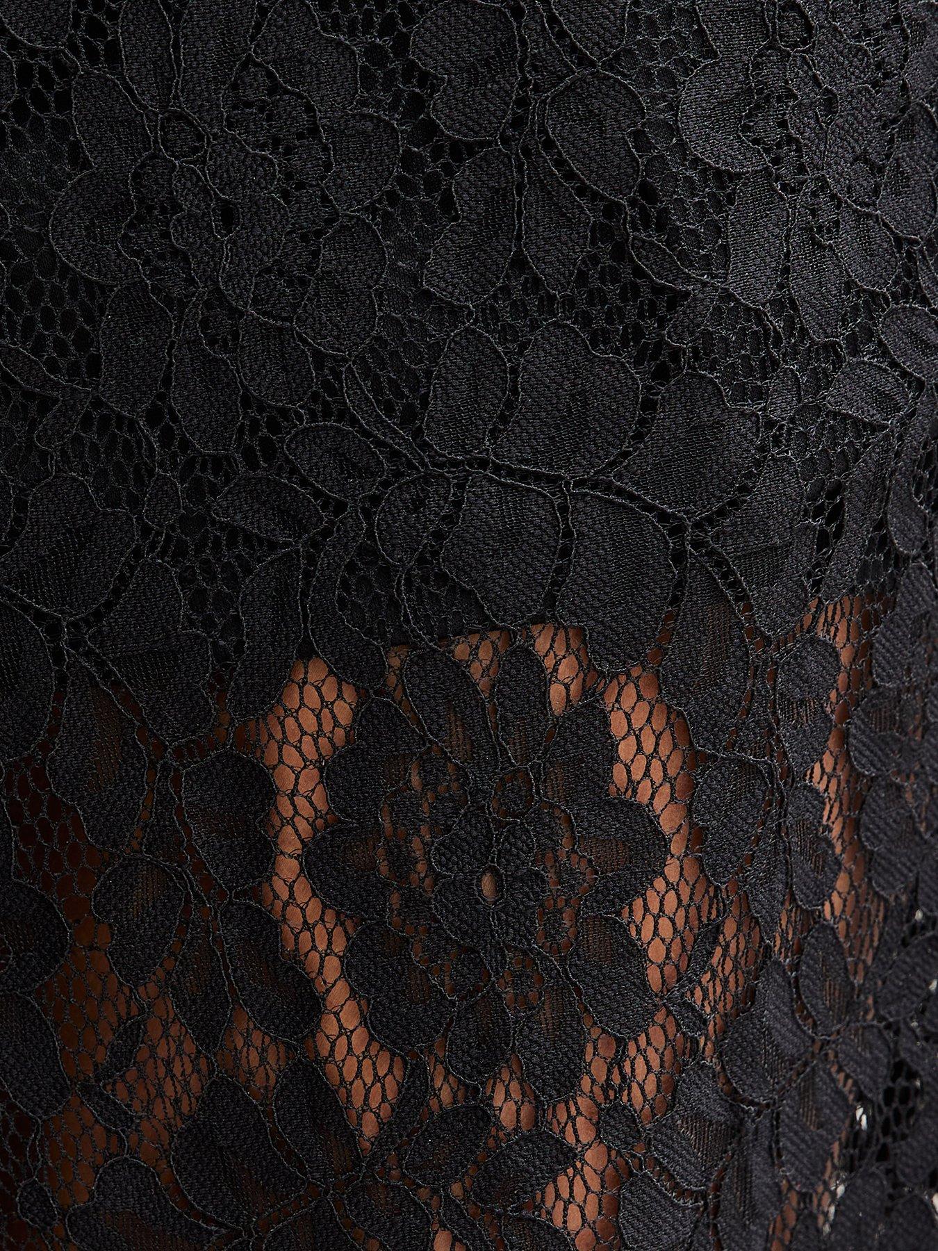 Image 6 of 6 of New Look Womens Stretch Lined Lace Cuffed Trousers - Black