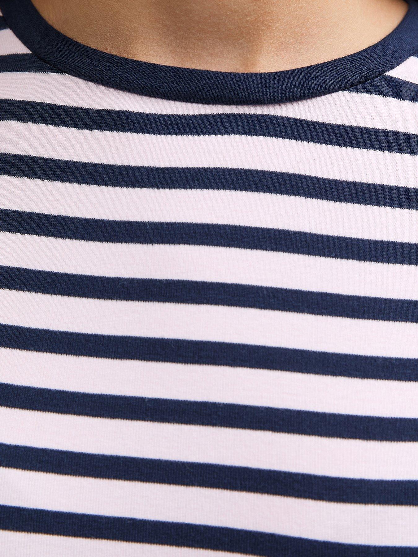 Image 5 of 5 of New Look 915 Girls Stripe Cap Sleeve T-Shirt - Blue