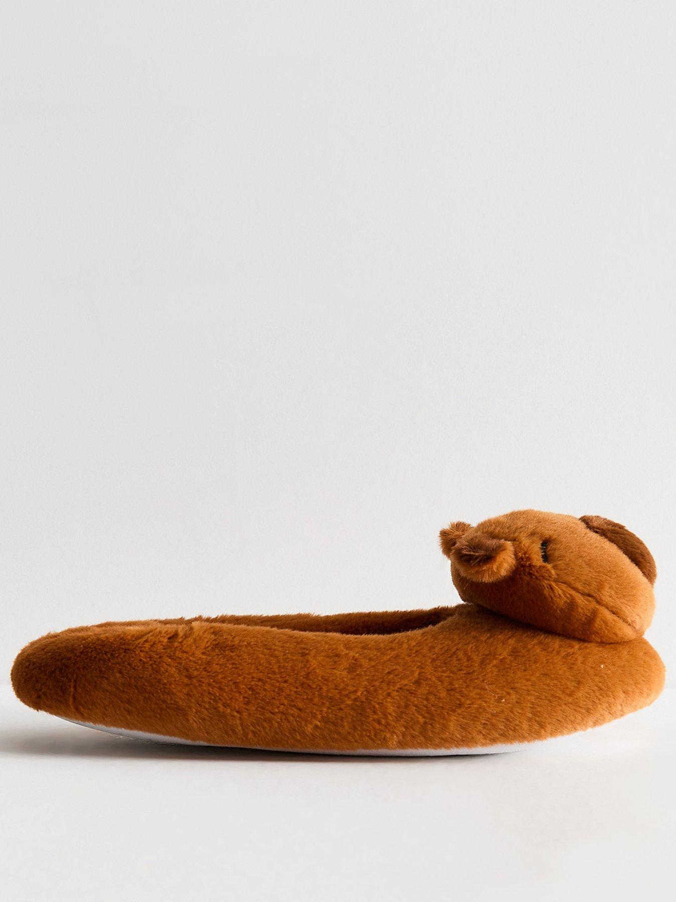 Image 2 of 5 of New Look 915 Girls Faux Fur Capybara Slip-On Slippers - Light Brown