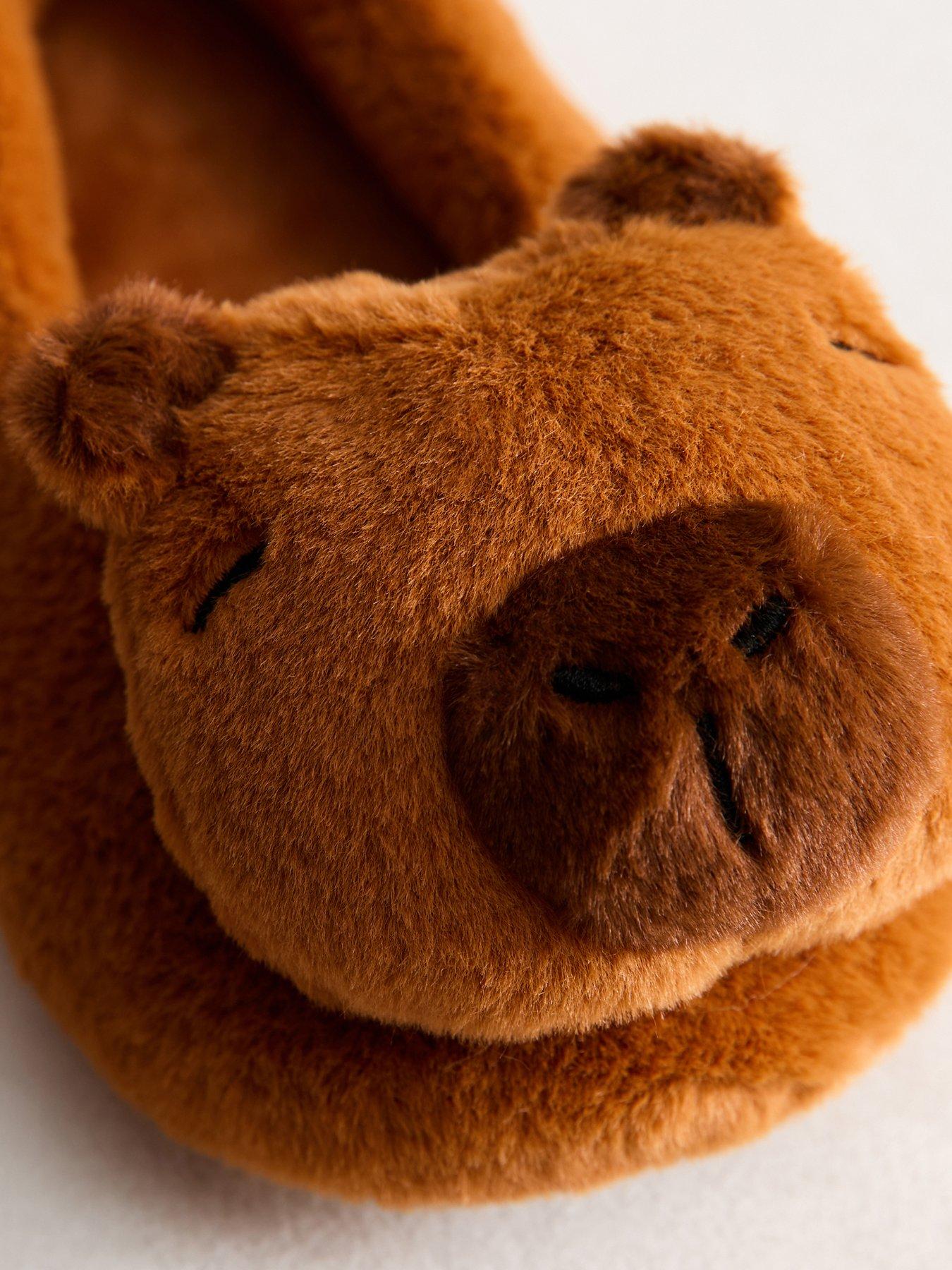 Image 5 of 5 of New Look 915 Girls Faux Fur Capybara Slip-On Slippers - Light Brown