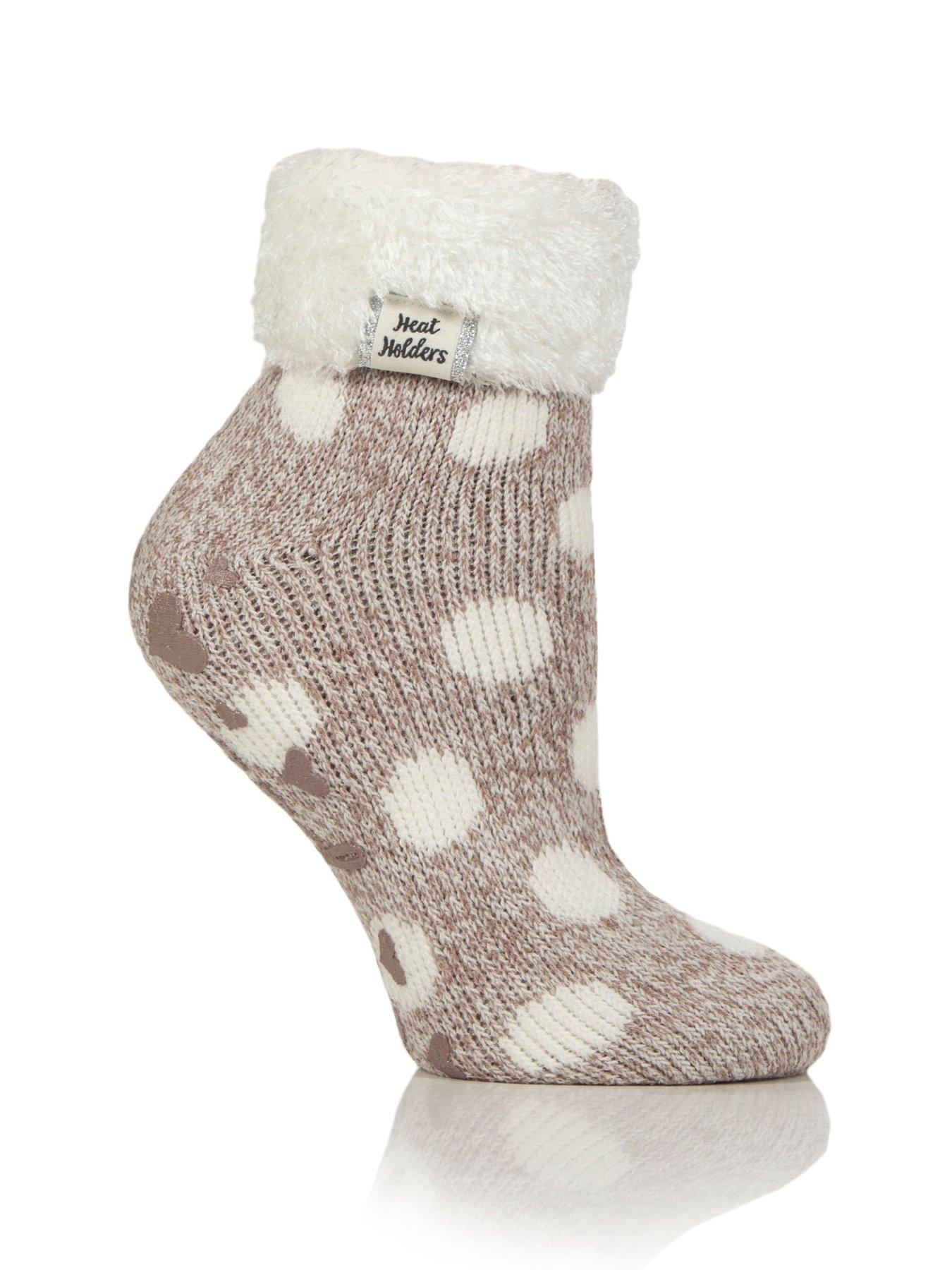 Ladies Original Lounge Socks with Turnover Feather Top - Dusky Brown Twist - Image 2