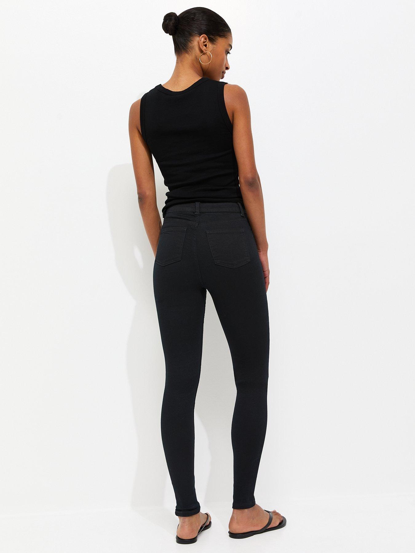 Image 2 of 5 of New Look Womens Hallie Stay Black High Waist Super Skinny Jeans - Black