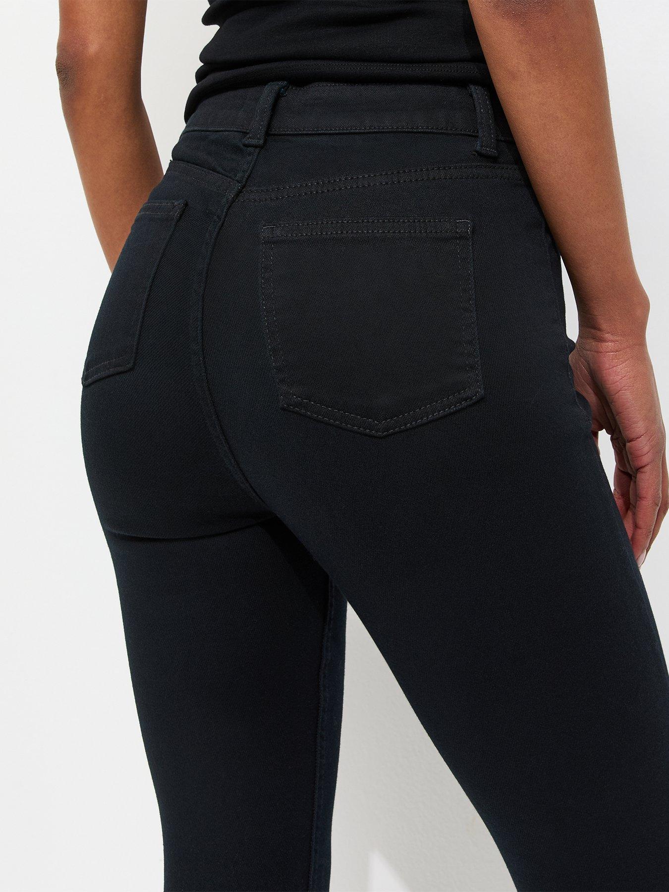 Image 4 of 5 of New Look Womens Hallie Stay Black High Waist Super Skinny Jeans - Black