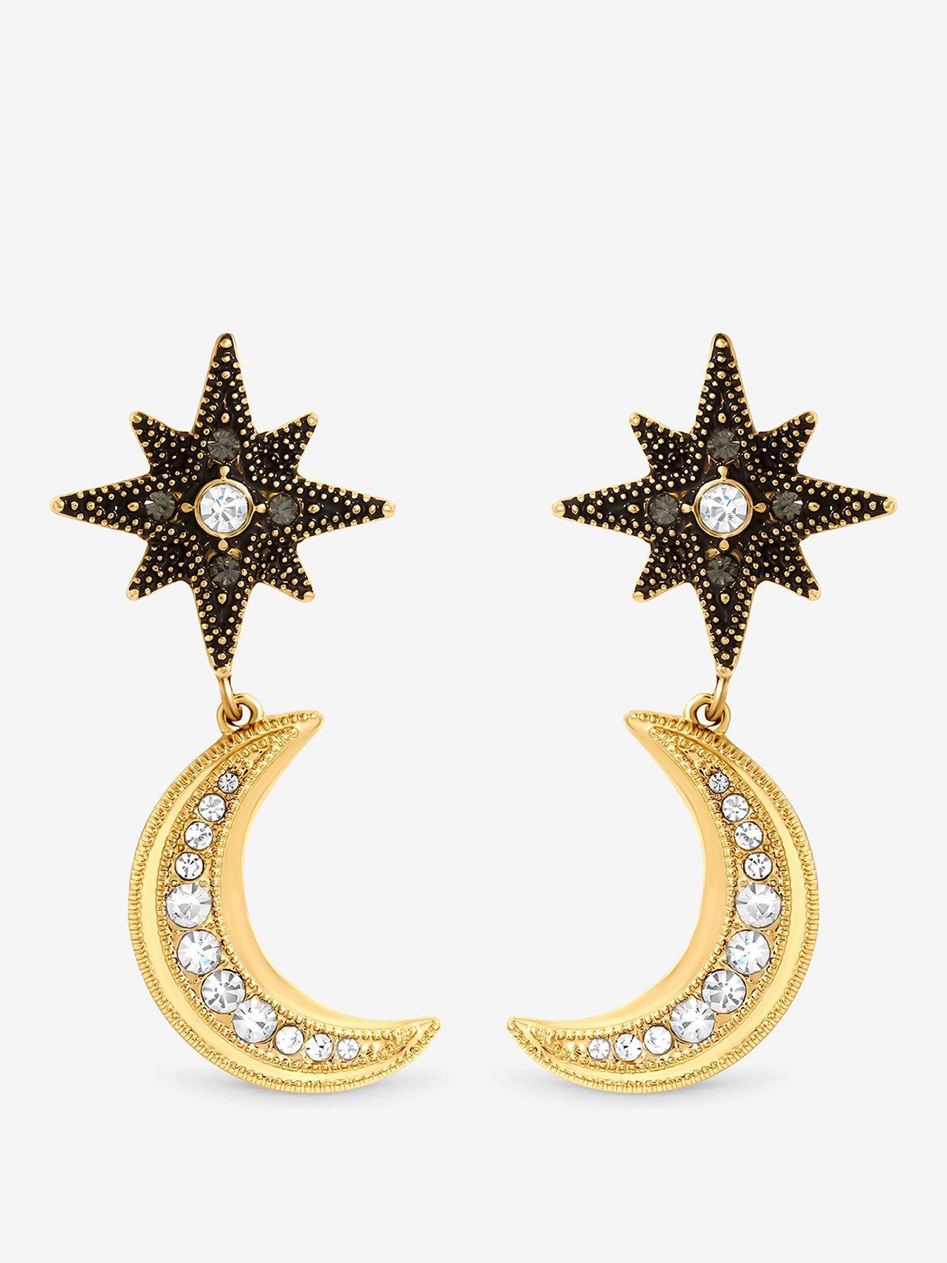 Mood Mood Two Tone Celestial Charm Earrings