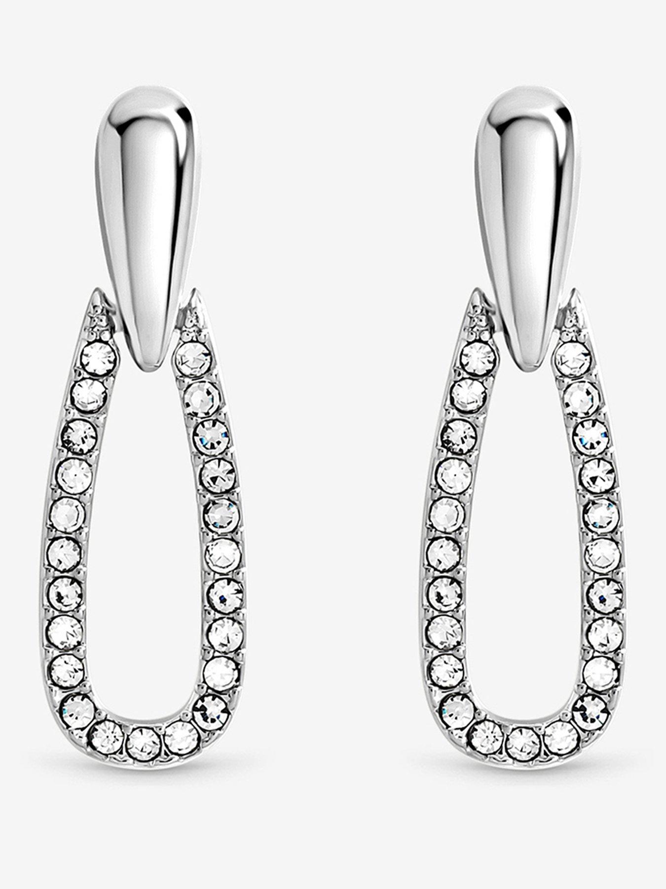 Image 1 of 2 of Mood Rhodium Doorknocker Earrings