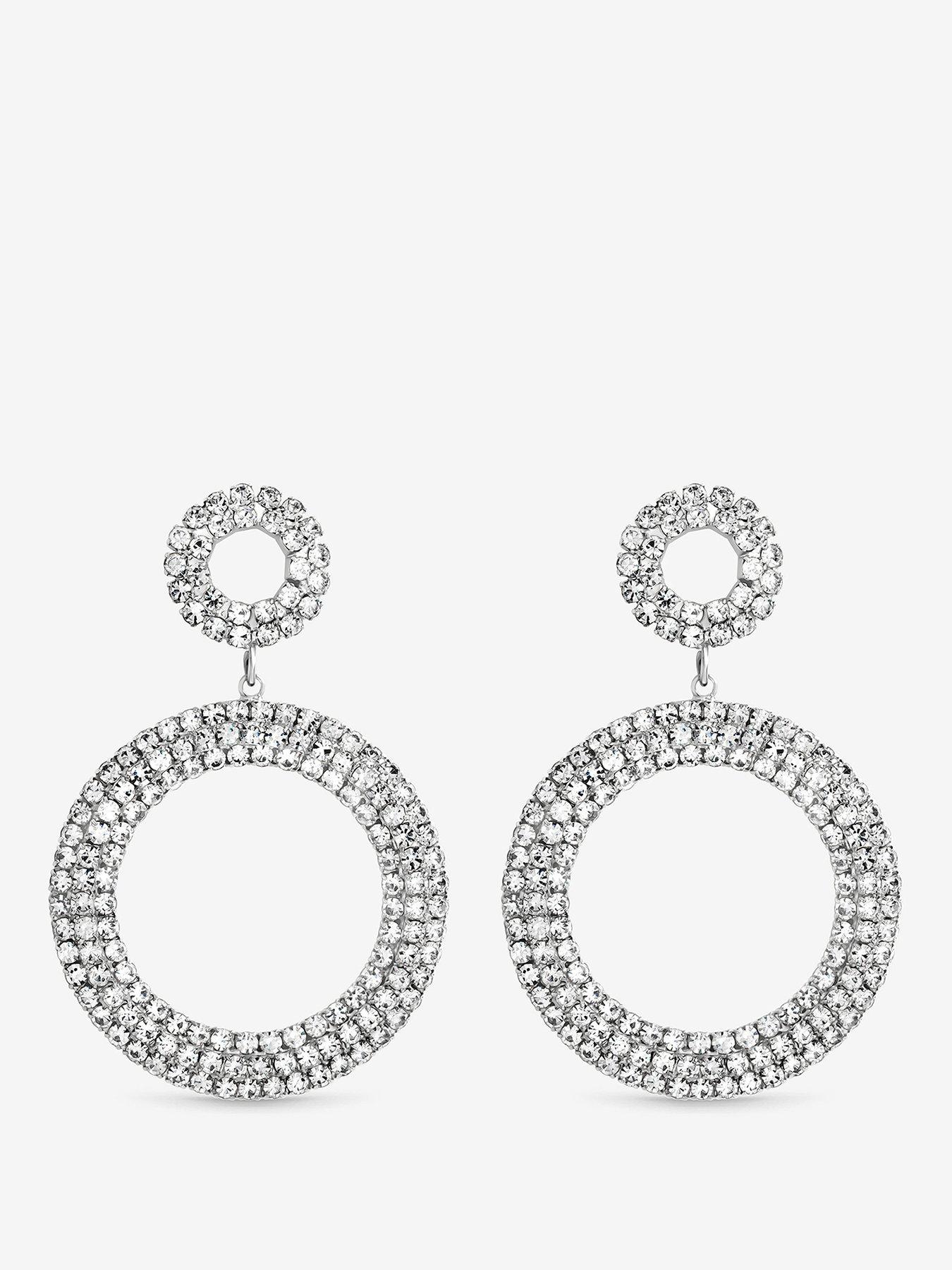 Mood JET OPEN CIRCLE STATEMENT EARRINGS