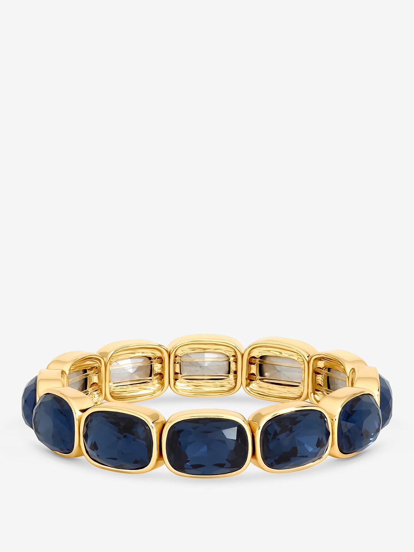 Image 1 of 3 of Mood Gold Plated And Blue Stretch Bracelet
