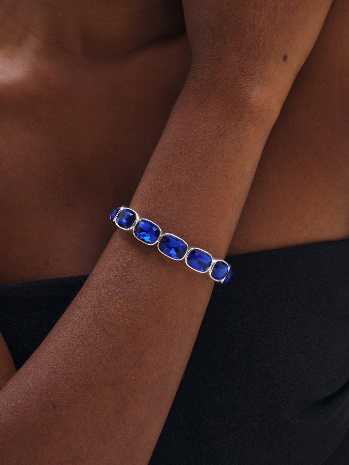 Image 2 of 3 of Mood Gold Plated And Blue Stretch Bracelet