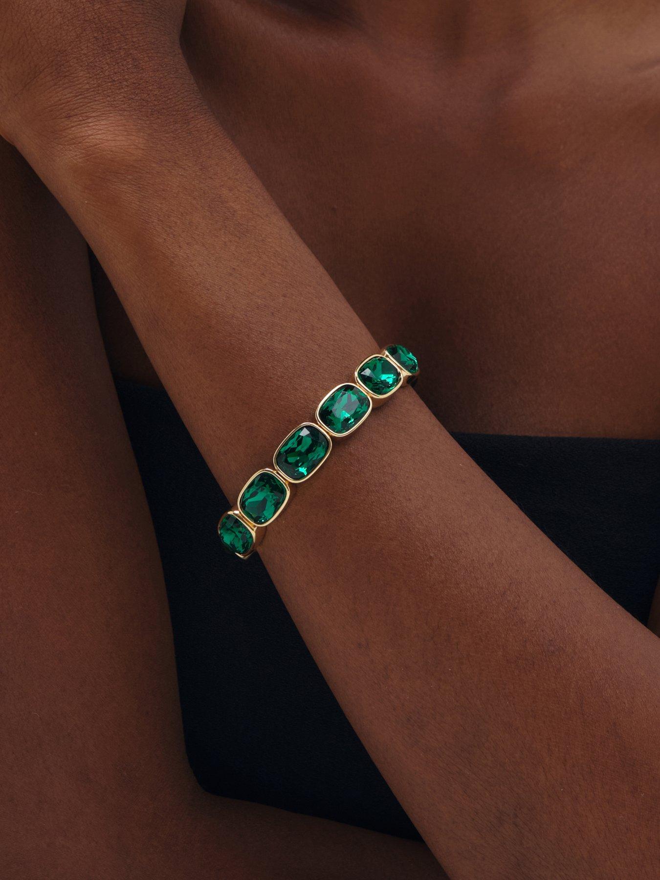 Image 2 of 3 of Mood Gold Plated And Emerald Stretch Bracelet